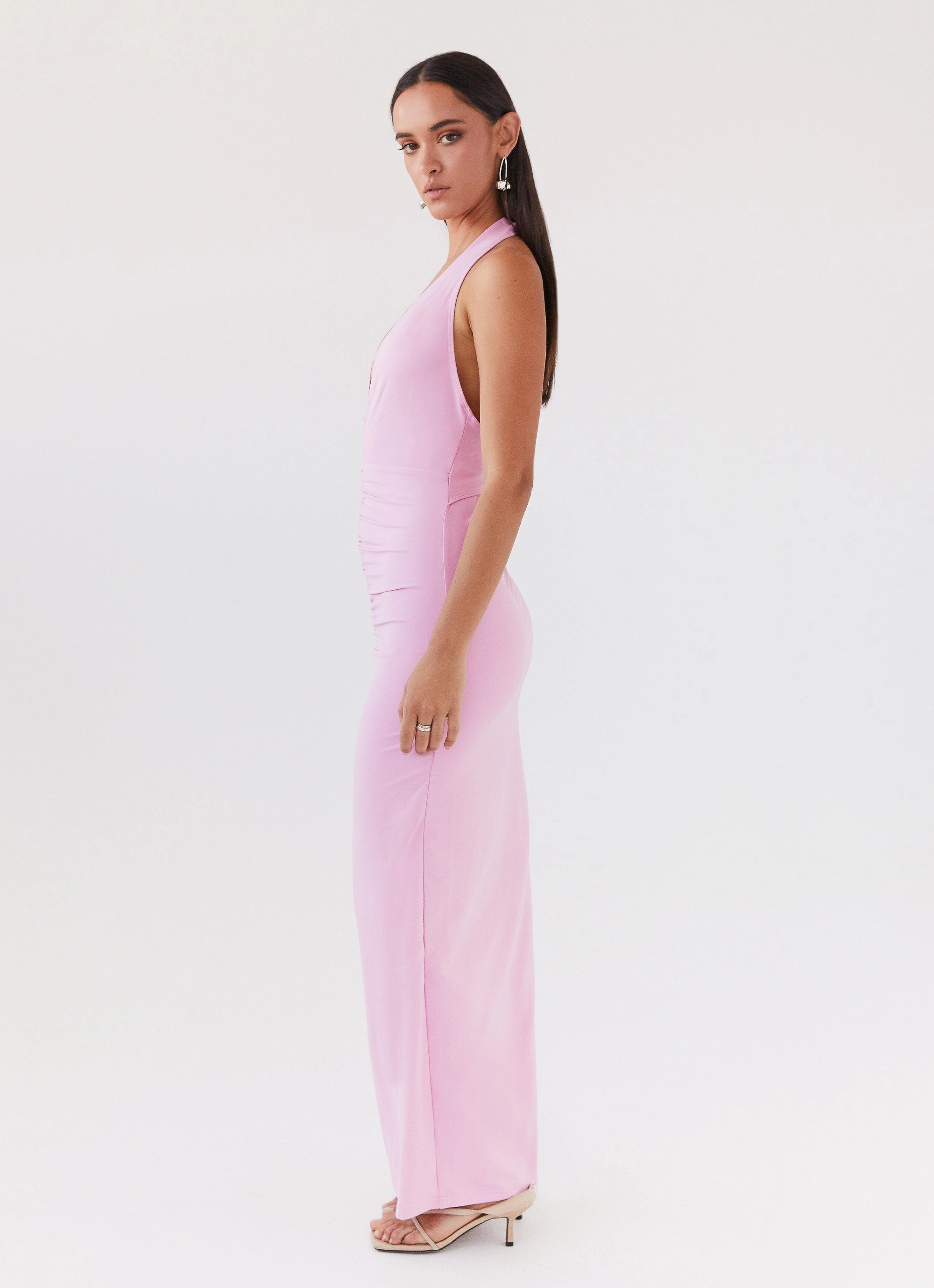 Effortless Piece Trend Smart Whisked Away Halterneck Maxi Dress - Pink