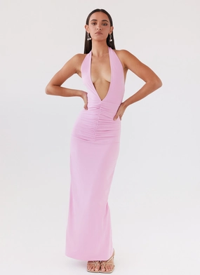 Whisked Away Halterneck Maxi Dress - Pink Classic and Chic