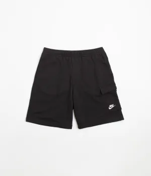 Nike Club Terry Cargo Shorts - Black / Black / White