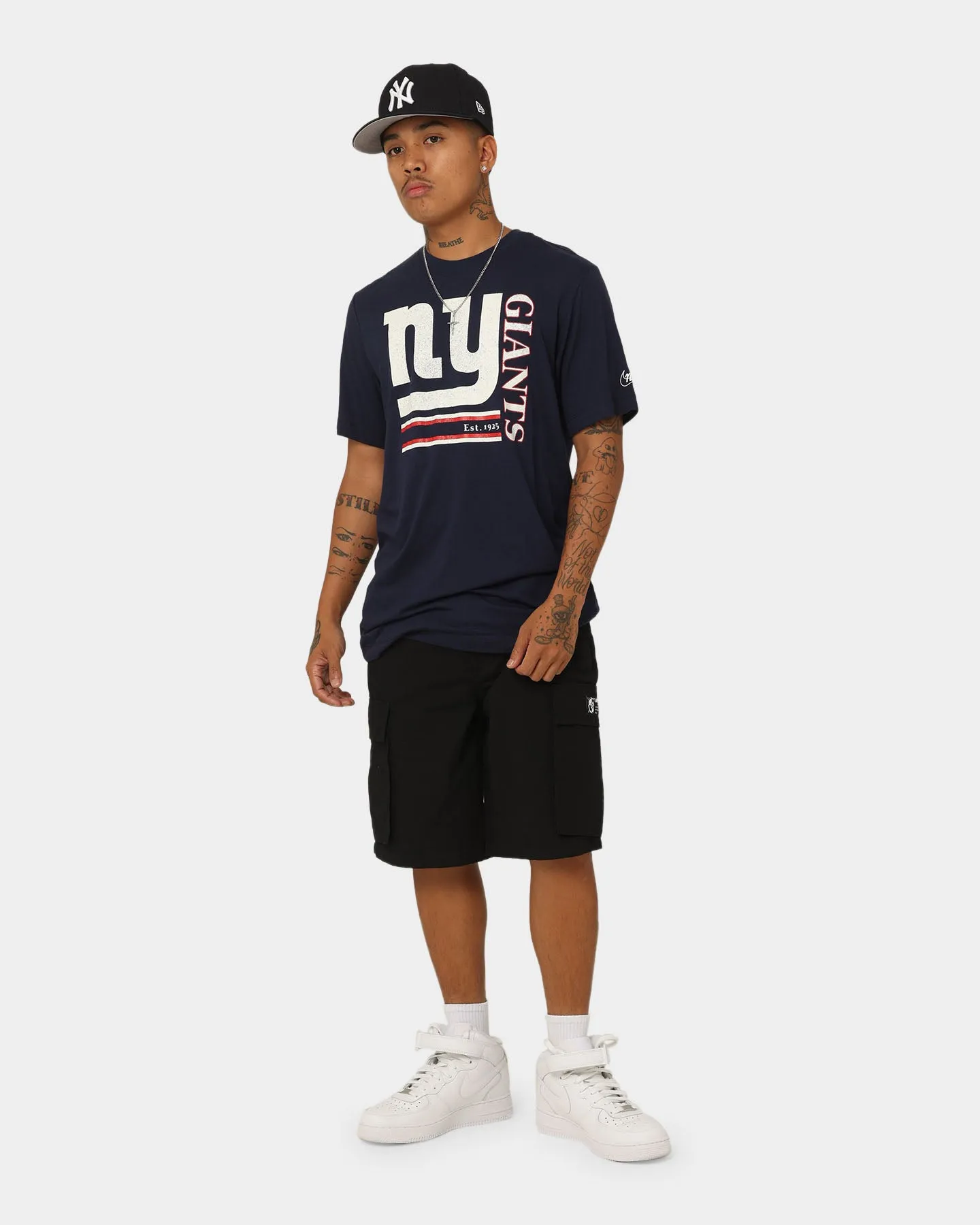 Nike New York Giants Triblend Logo T-Shirt College Navy