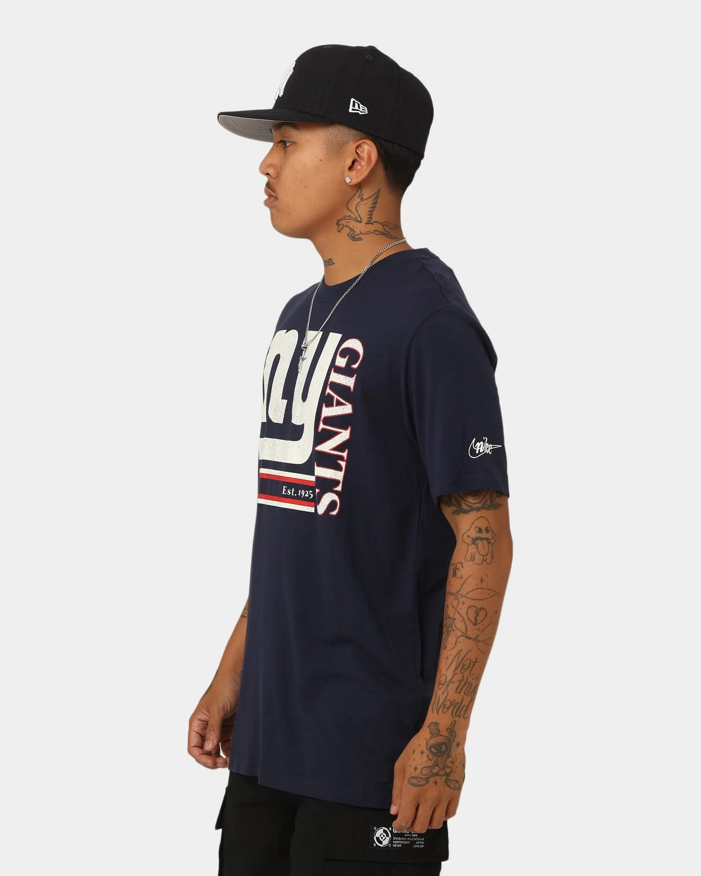 Nike New York Giants Triblend Logo T-Shirt College Navy