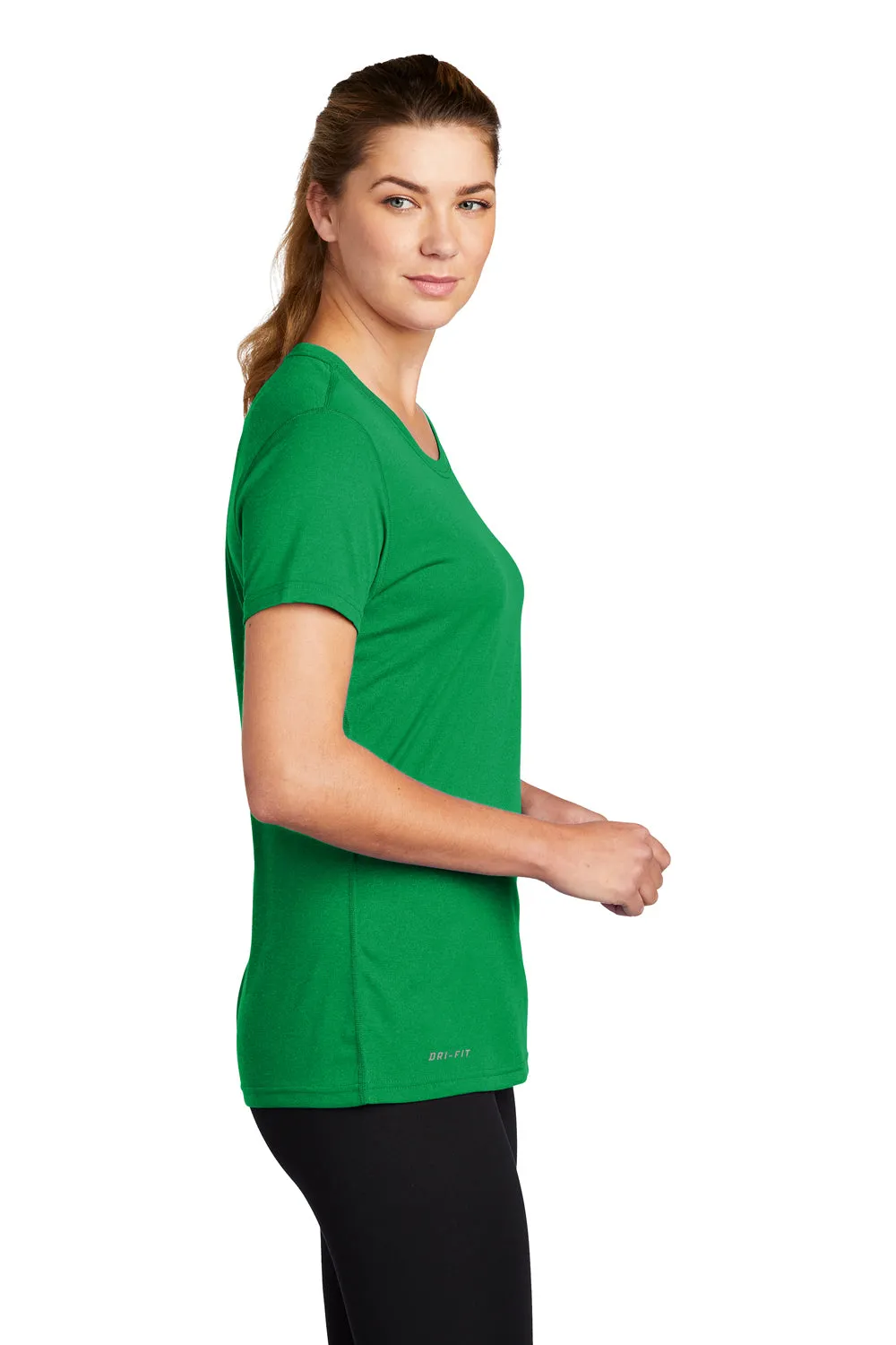Nike Womens Legend Dri-Fit Moisture Wicking Short Sleeve Crewneck T-Shirt - Apple Green - Closeout