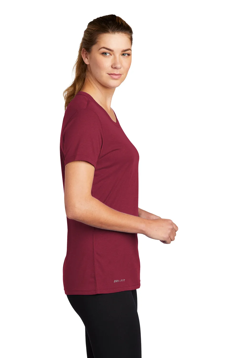 Nike Womens Legend Dri-Fit Moisture Wicking Short Sleeve Crewneck T-Shirt - Team Maroon - Closeout