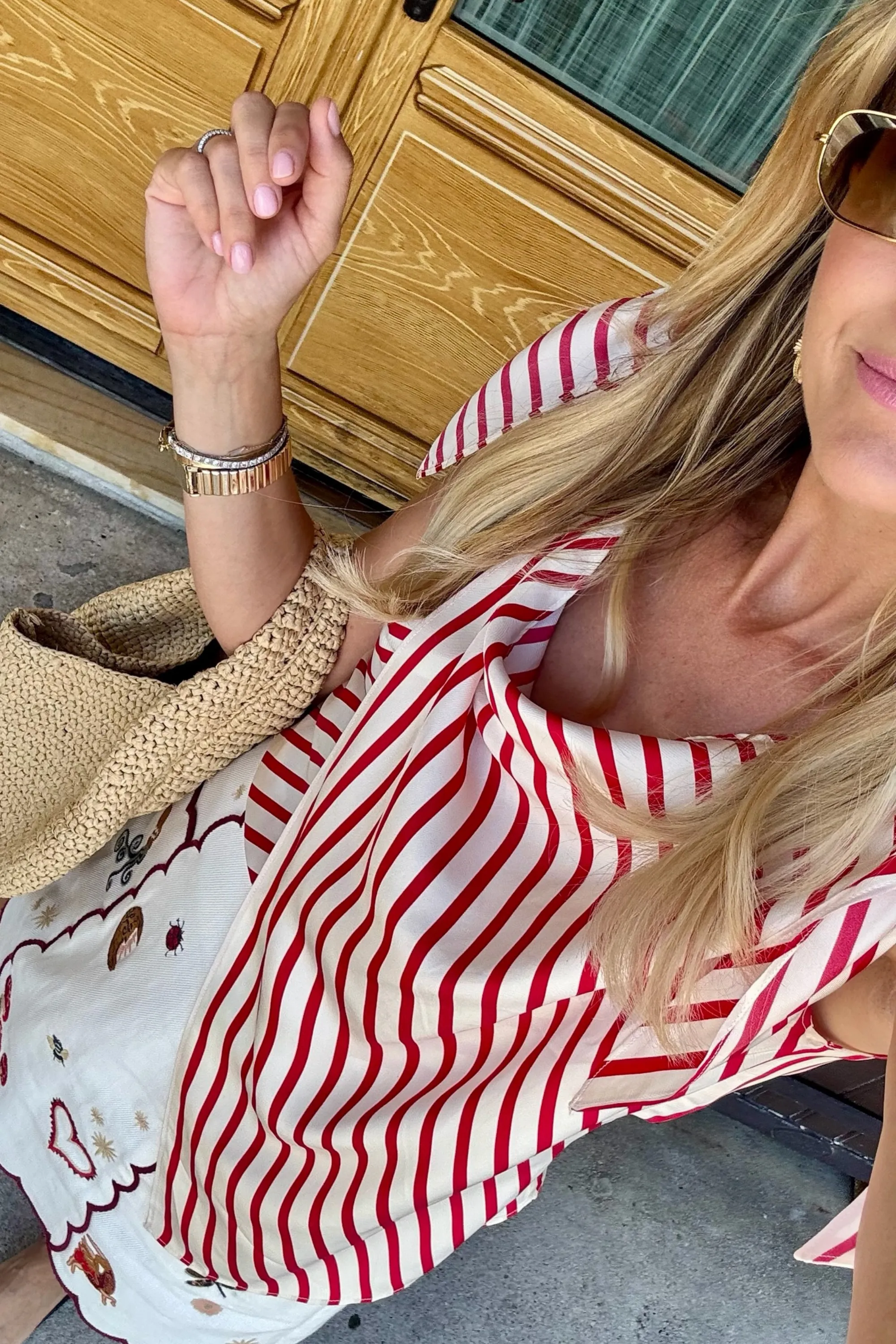 hypoallergenic material Comfortable Wear MASON'S DAUGHTER | Lily Scarf Top, Red & White Silk Twill