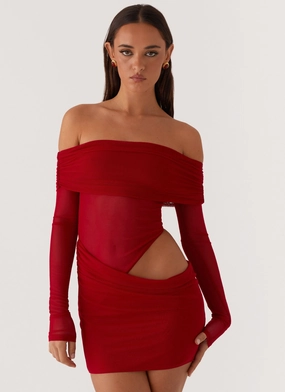No Doubt Mini Dress - Red Basic Shape