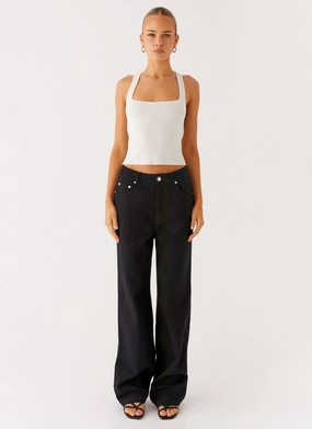 Back Again Straight Leg Denim Jeans - Black Eco Dye Process