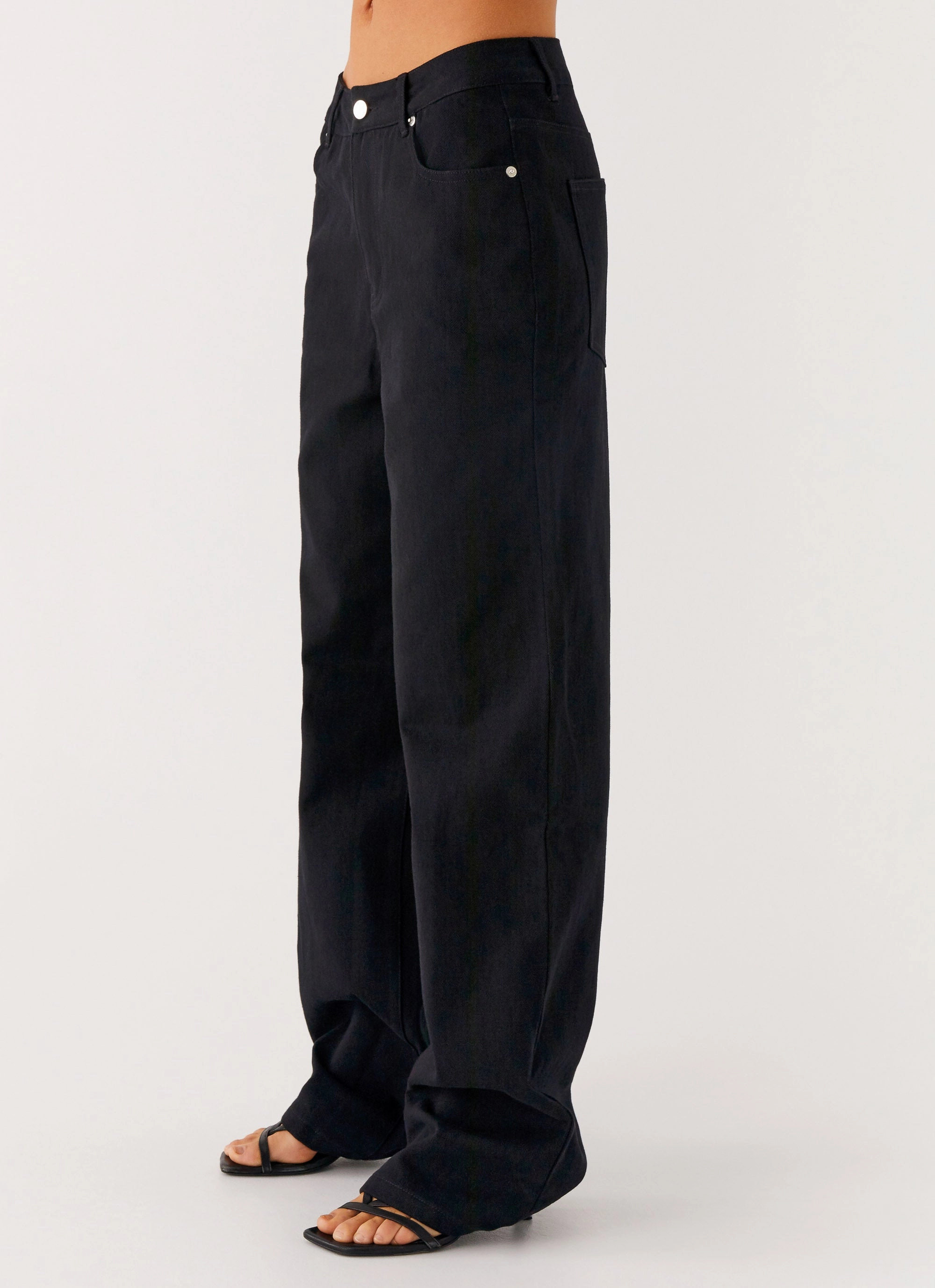 Back Again Straight Leg Denim Jeans - Black Casual Active Wear