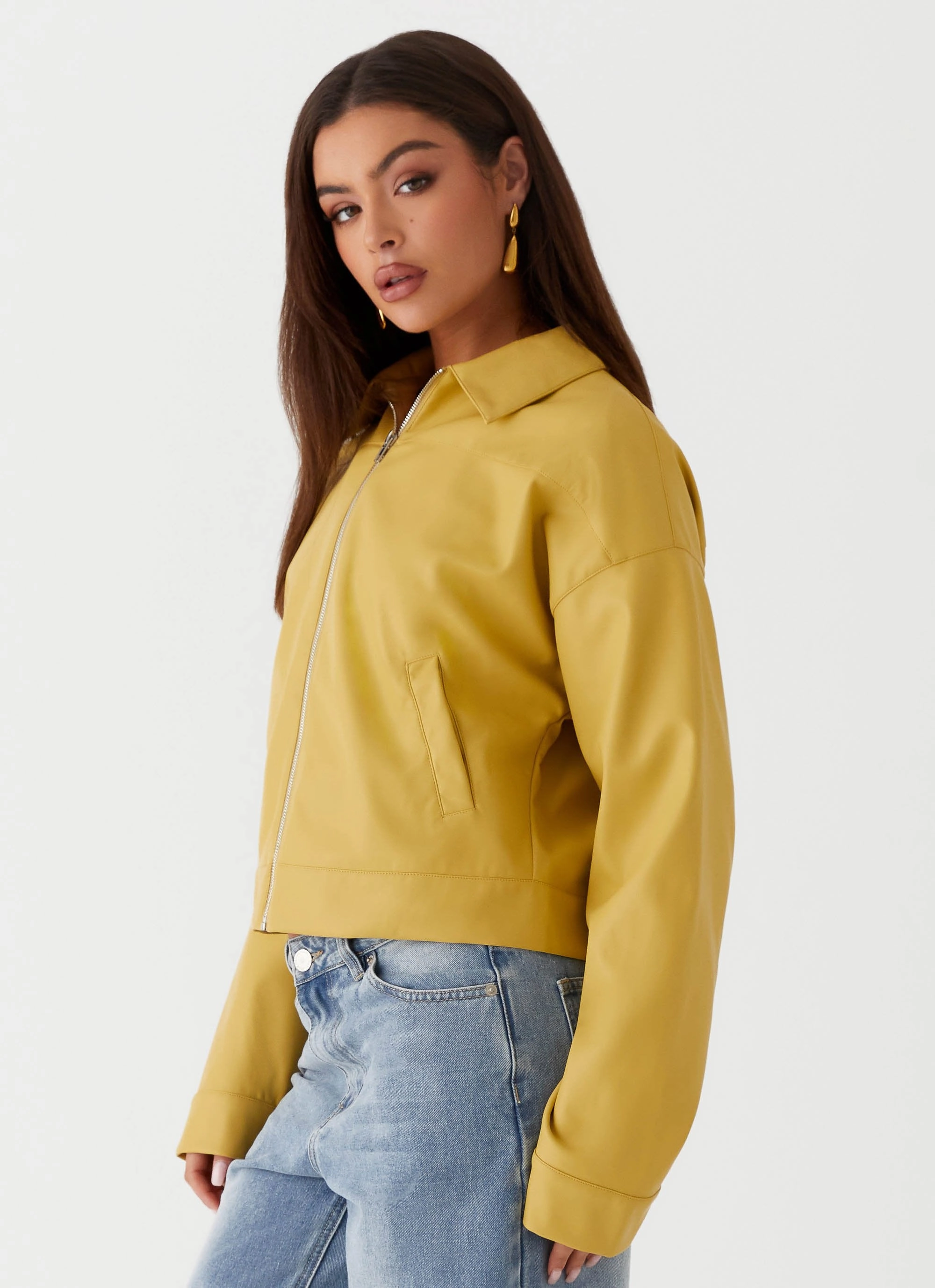 Elara Oversized Jacket - Yellow Layer Friendly Shape