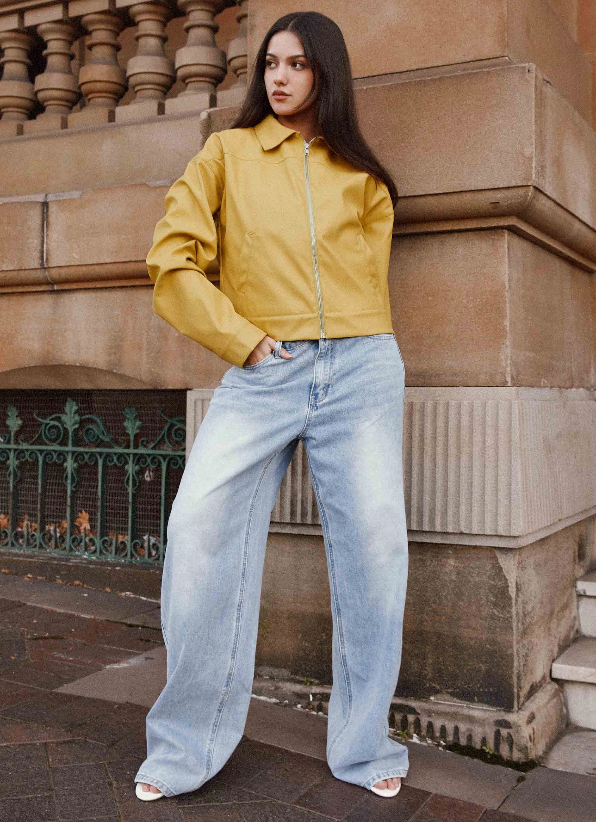 DoubleStitchSeams Elara Oversized Jacket - Yellow