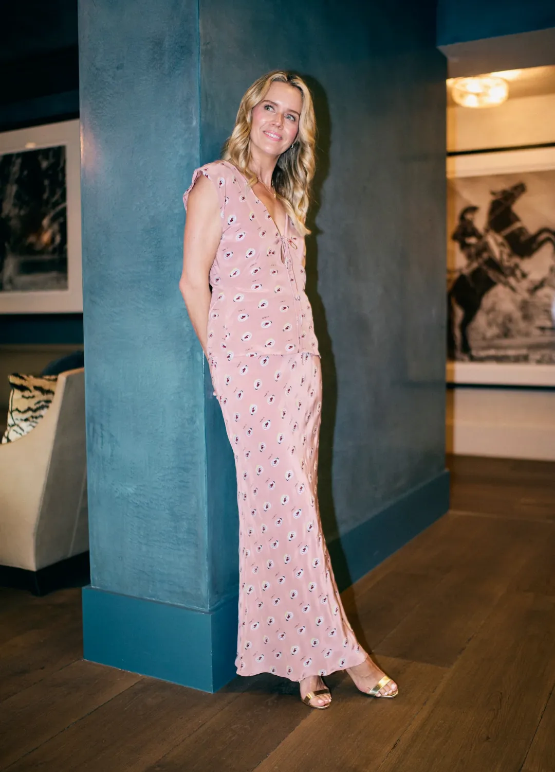 Soft Touch Material Cozy Stretch Fit MASON by MASON'S DAUGHTER | Esme Skirt, Rose Oyster Printed Silk Crepe de Chine