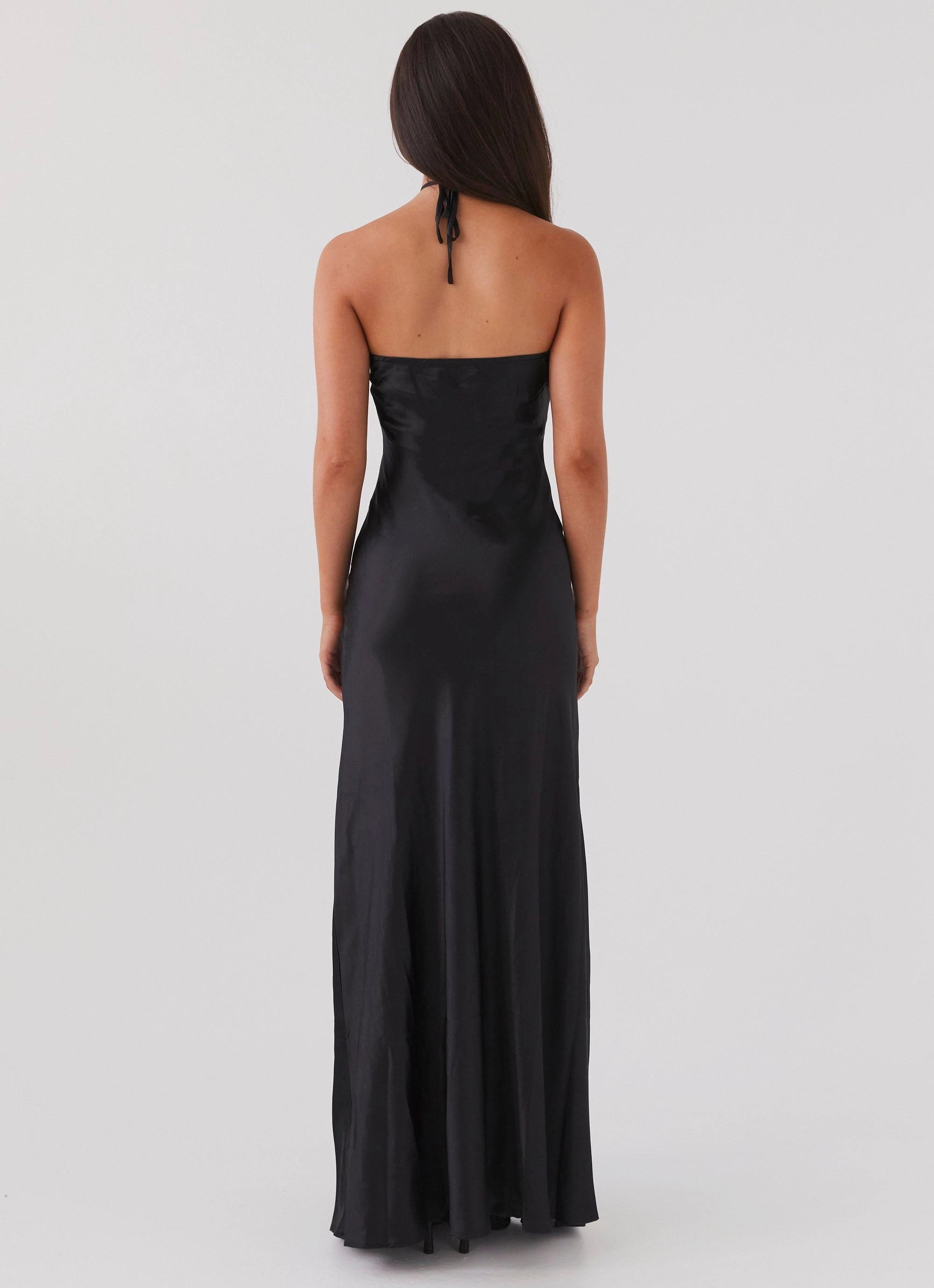 windproof Trend Smart Noir Symphony Maxi Dress - Black