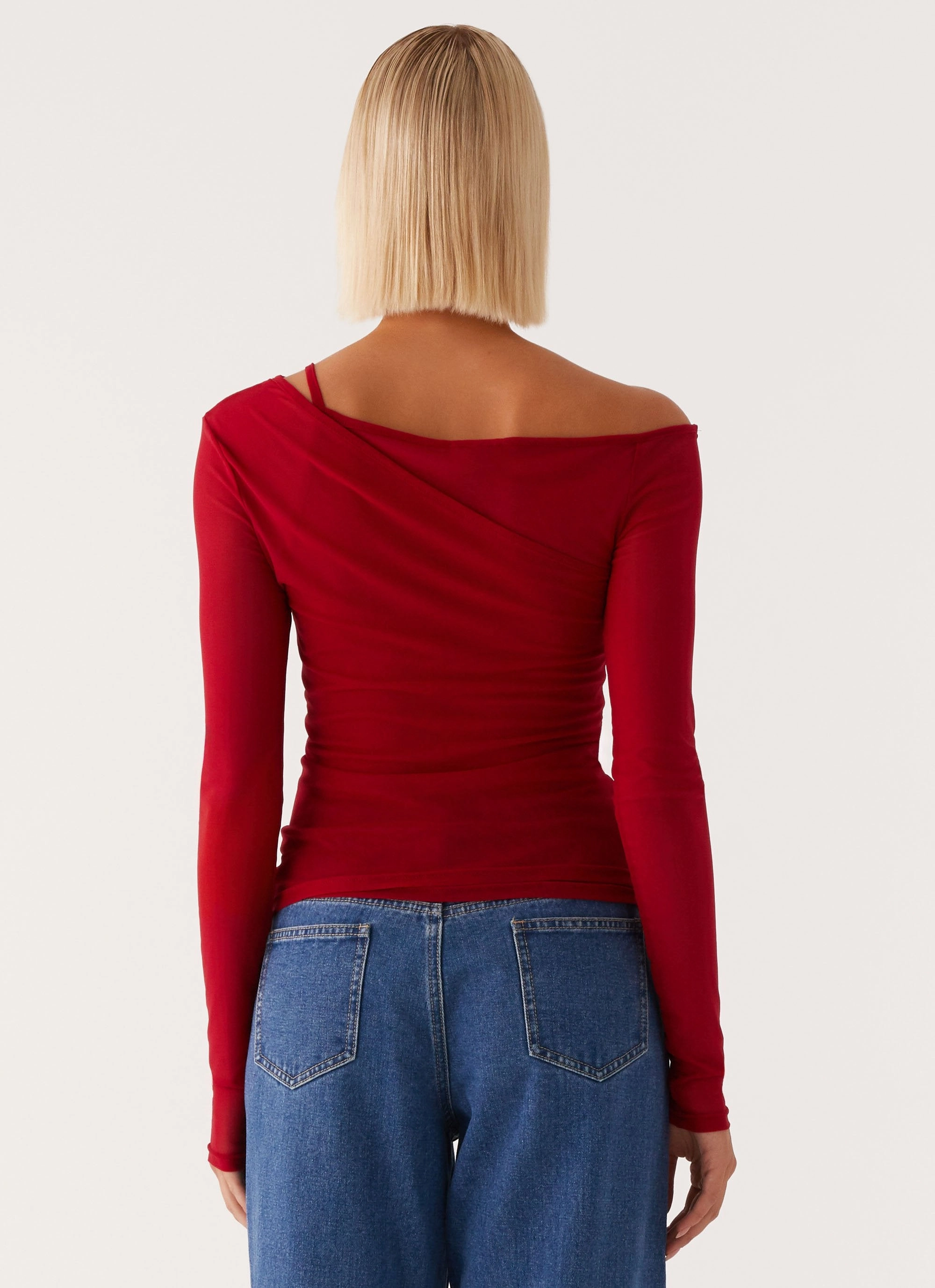 Ventilated Panels DoubleStitchedSeams Elodie Top - Red