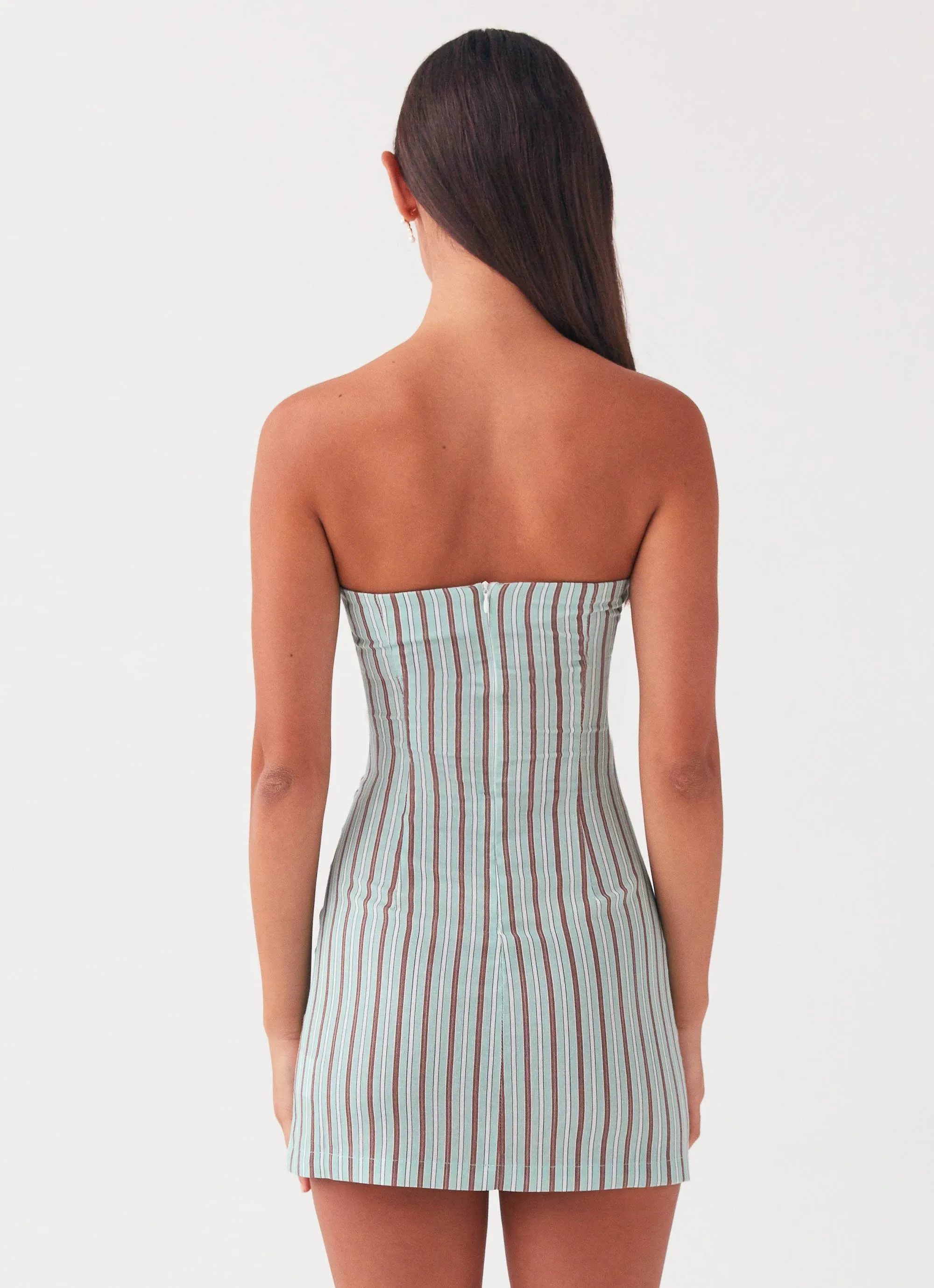 Noline Linen Mini Dress - Coastal Stripe Timeless Layering Pure Tone