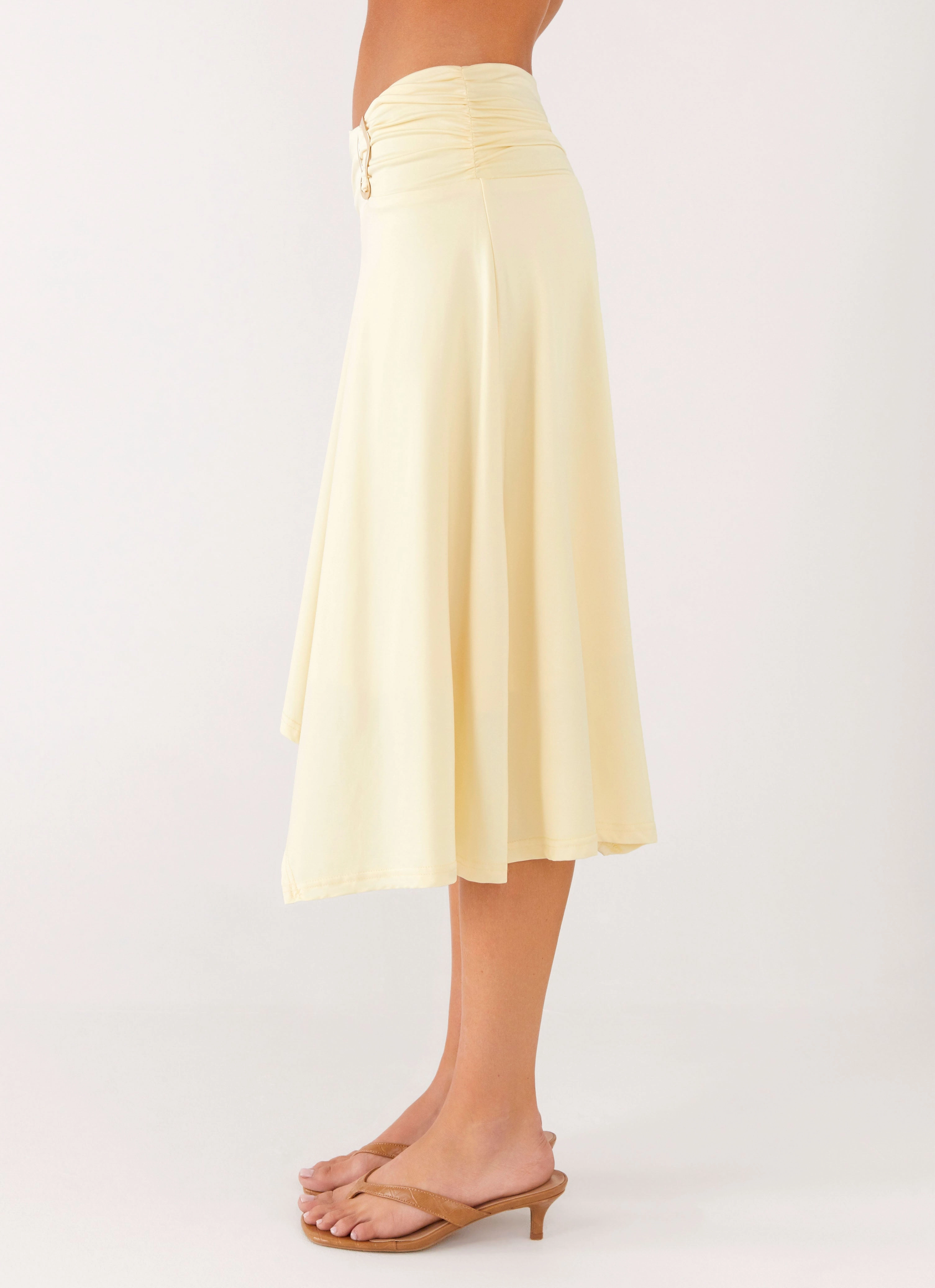 Basic Stretch Brisa Midi Skirt - Butter