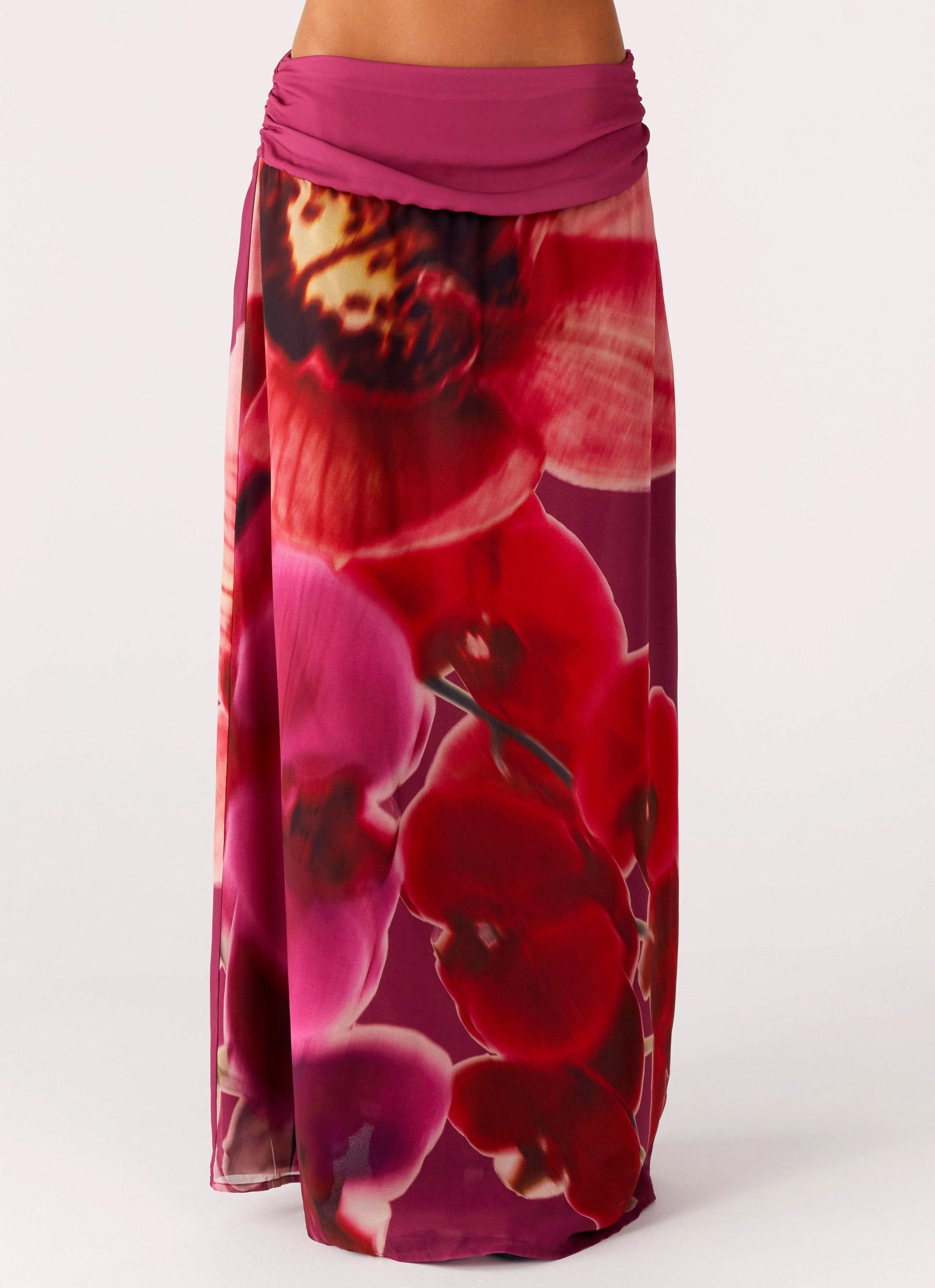 City Commuter Waterproof Stitch Details Blushing Bloom Maxi Skirt - Violette Bloom
