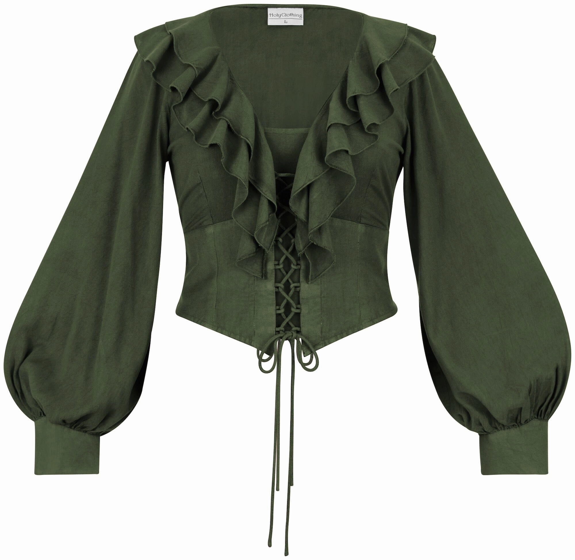 Relaxed Crew Neck Opening HighDensity Knit Bonny Limited Edition Moss Green