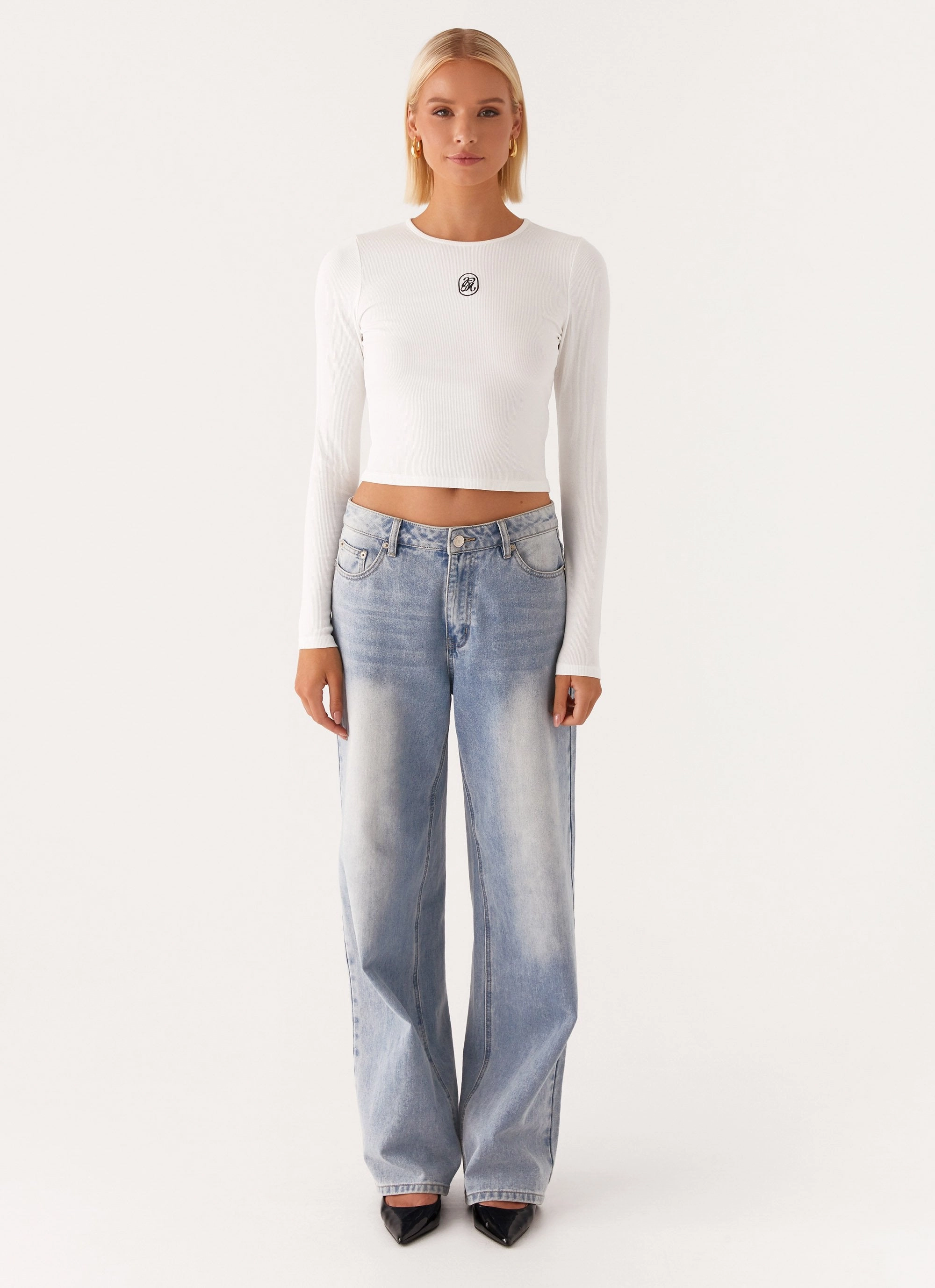 Signature Monogram Long Sleeve Tee - Off White Quick Dry Tech Minimalist Stitching