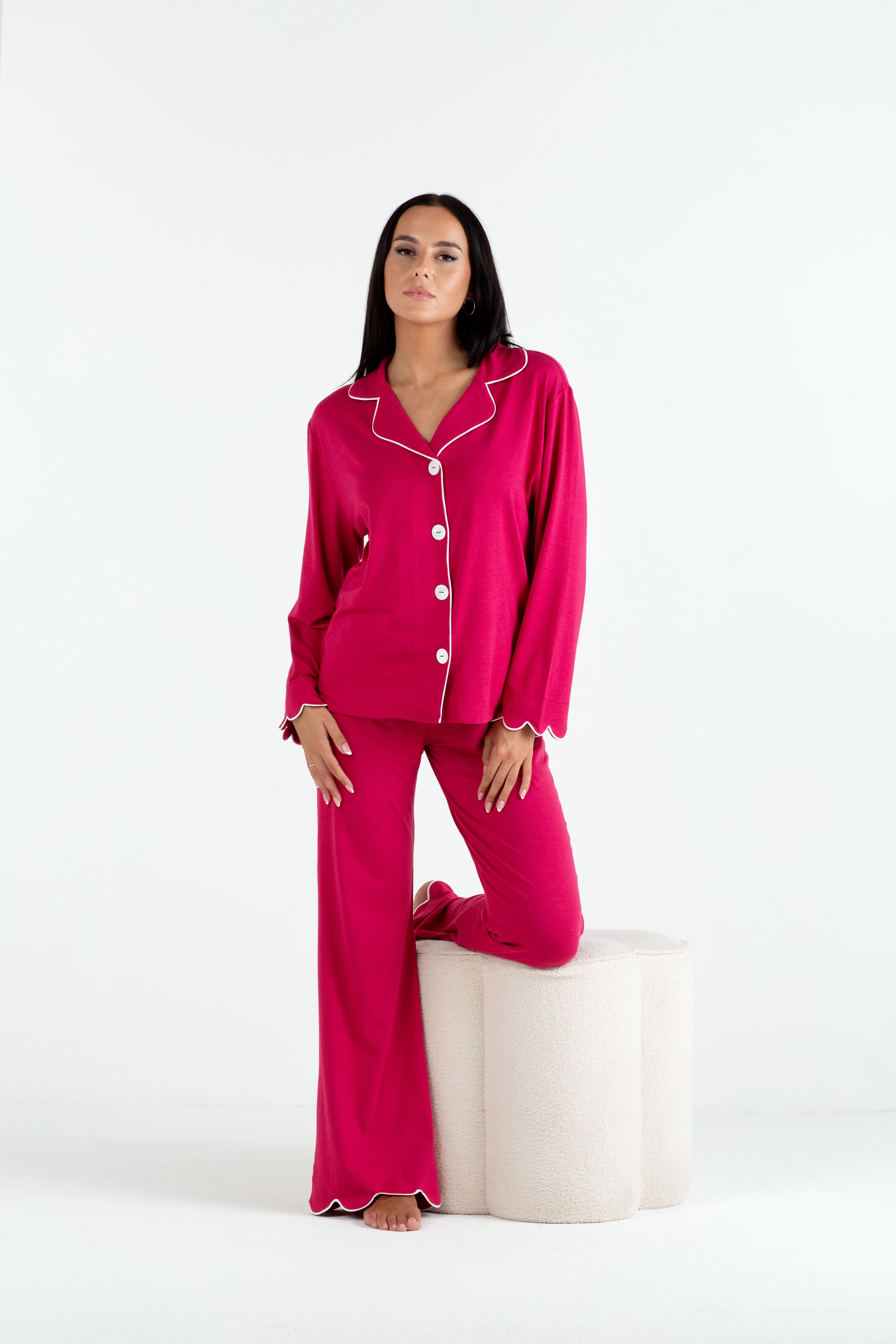 Reinforced Seam Technique FourWay Stretch Bamboo Sleepwear (Berry)