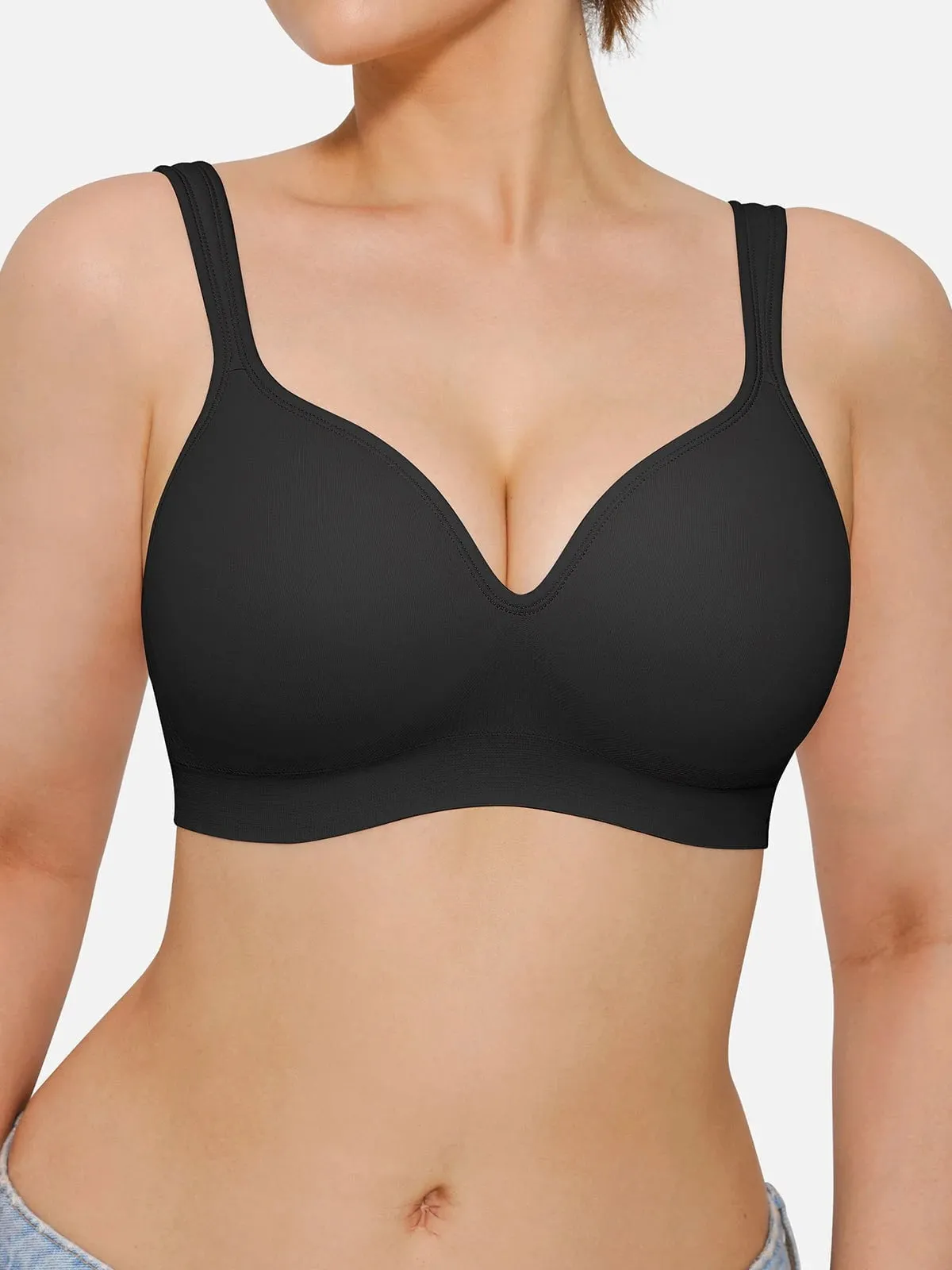 Ergonomic Fit Design Seamless Wireless Adjustable Comfort Minimizer Support Bra