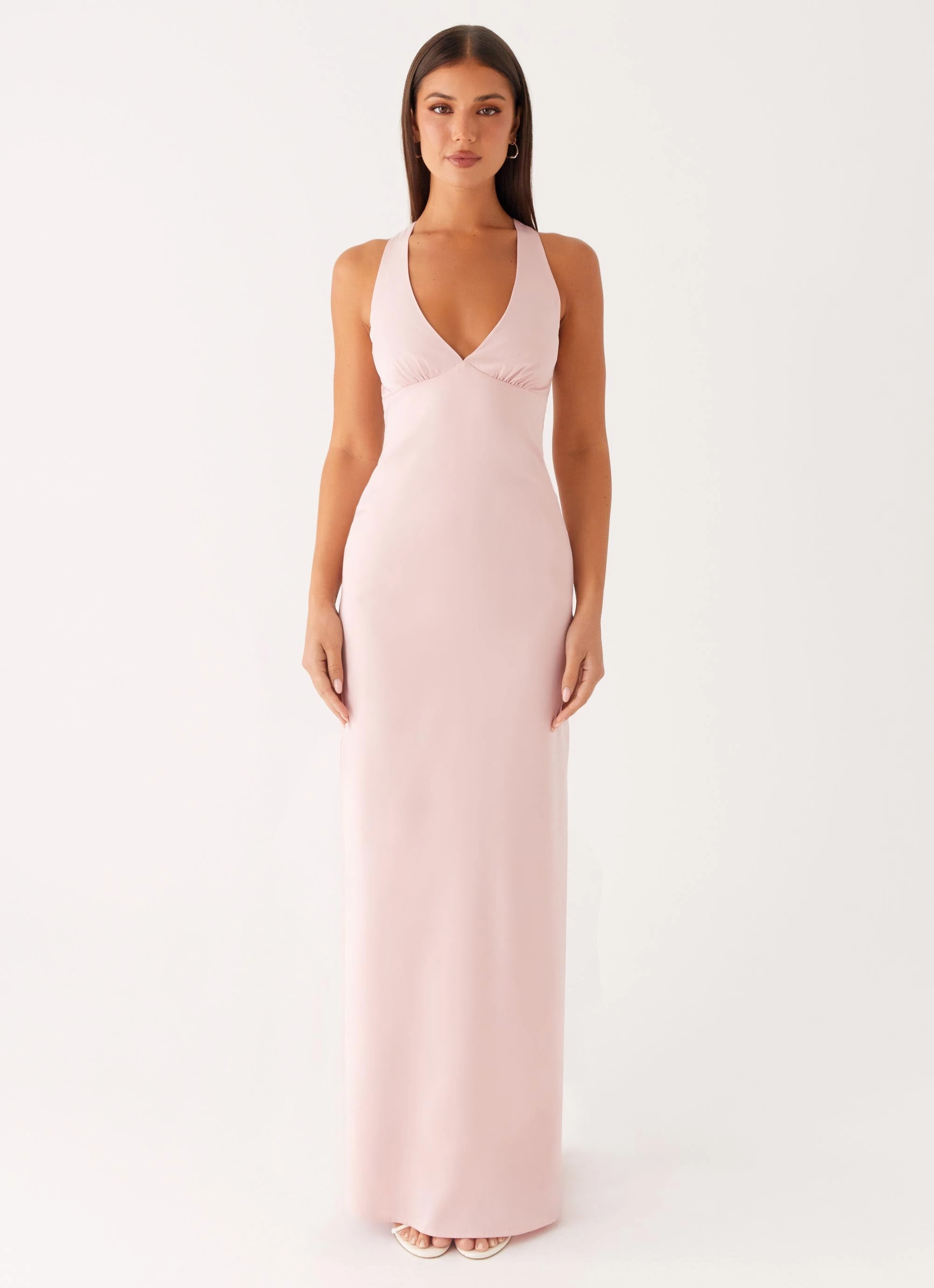 Desi Halterneck Maxi Dress - Pink Soft Hue