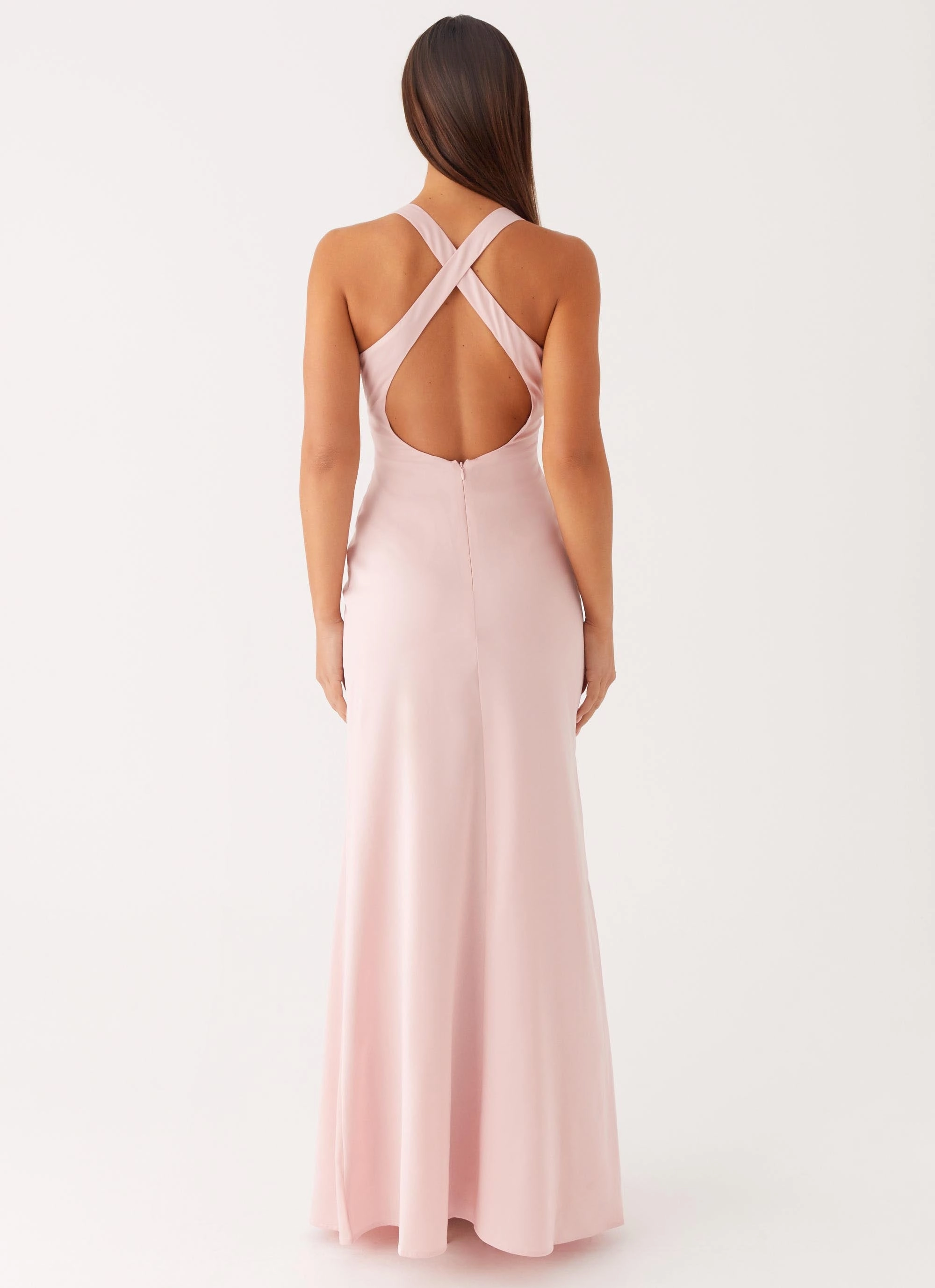 Desi Halterneck Maxi Dress - Pink Travel Option