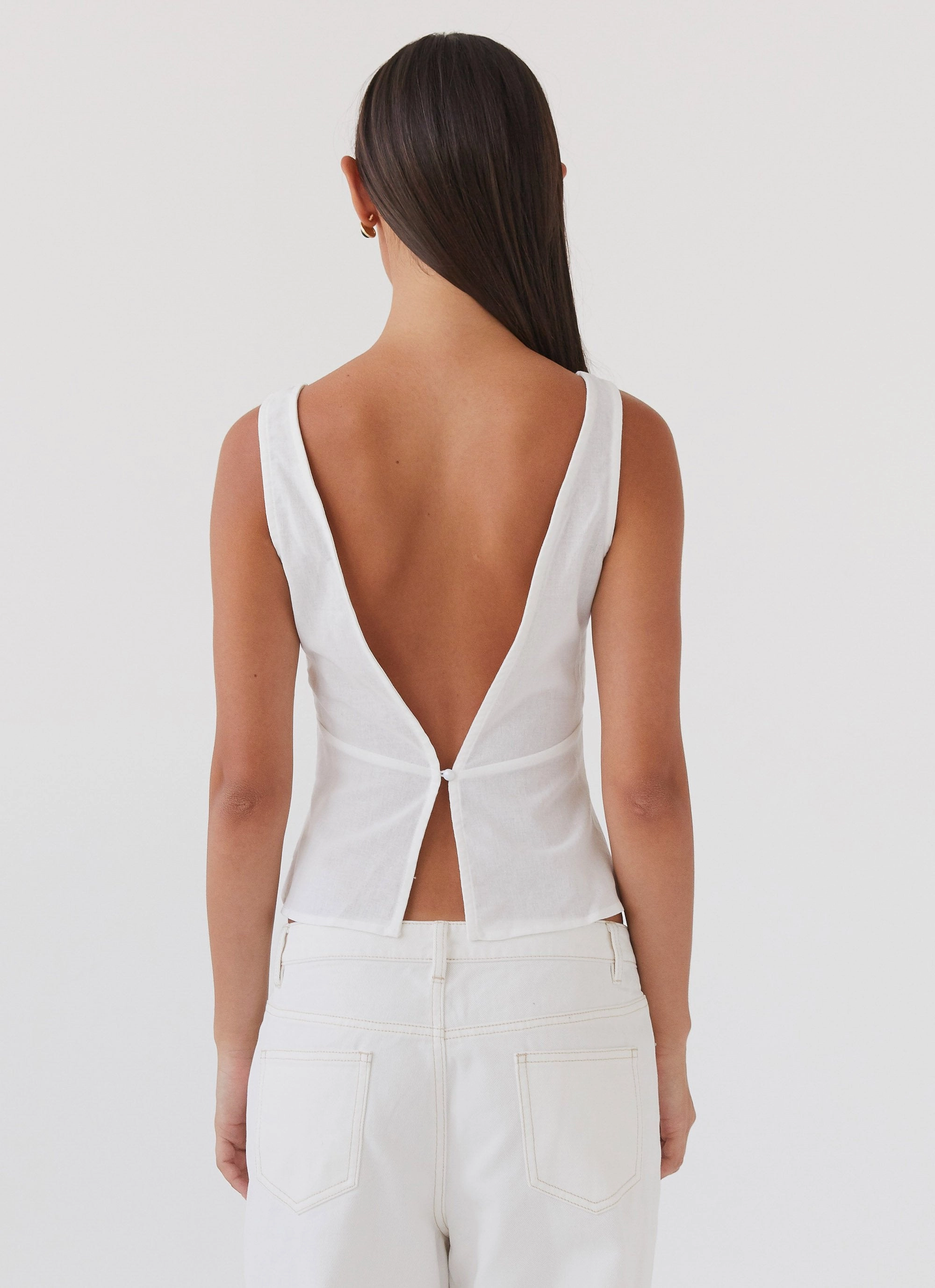 Nori Linen Top - White Daily Favorite Fresh Appeal
