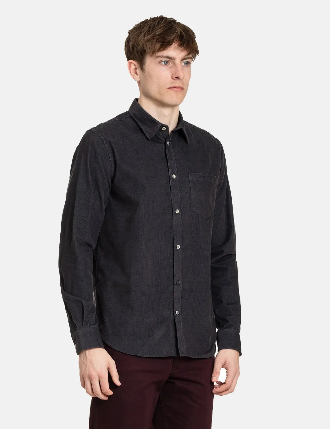Norse Projects Osvald Corduroy Shirt - Slate Grey