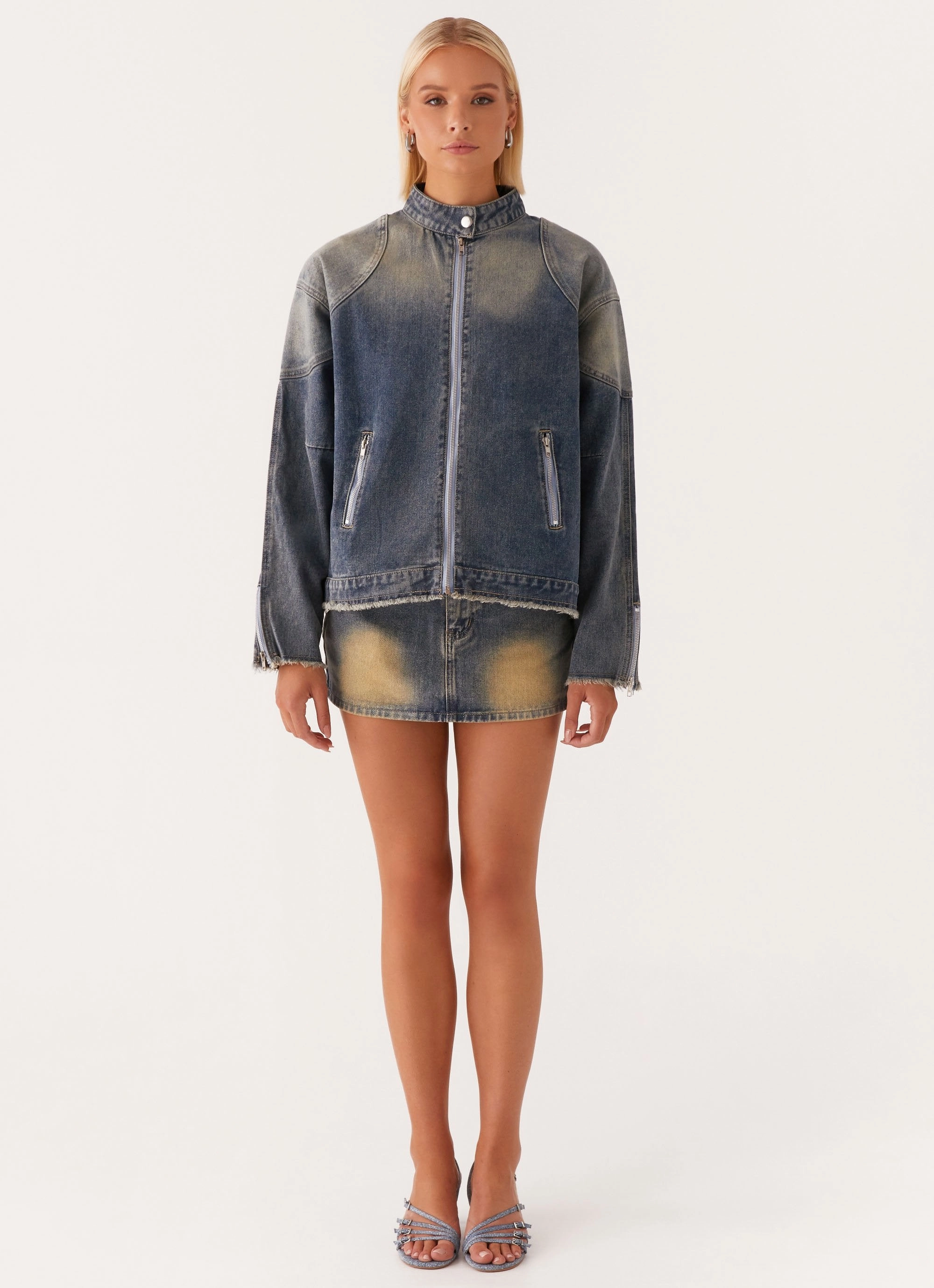 Thermal Core Technology Elegant Evening Not Like Us Denim Jacket - Vintage