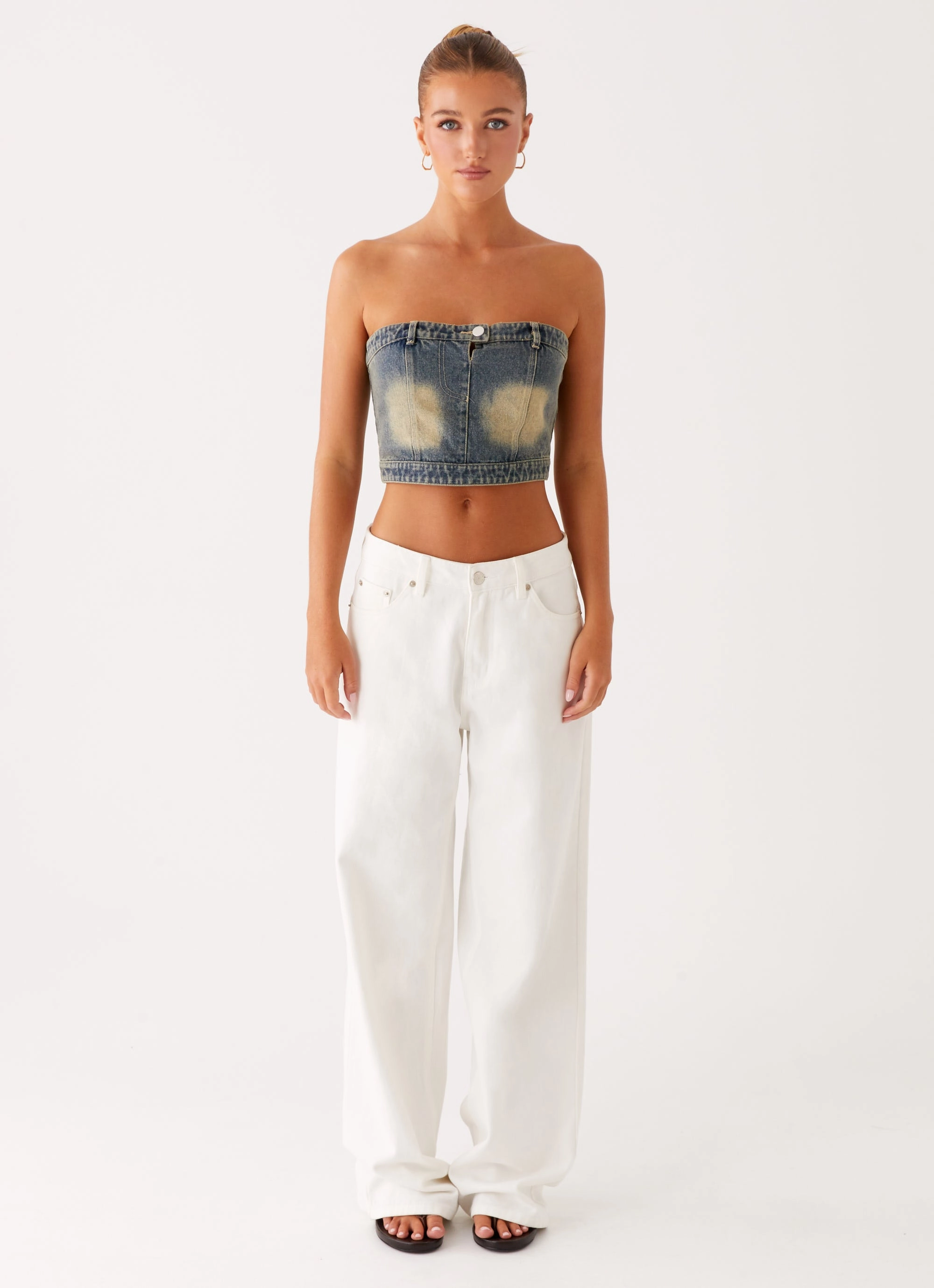 Not Like Us Denim Top - Vintage AntiStaticFabric Moisture Management Fabric