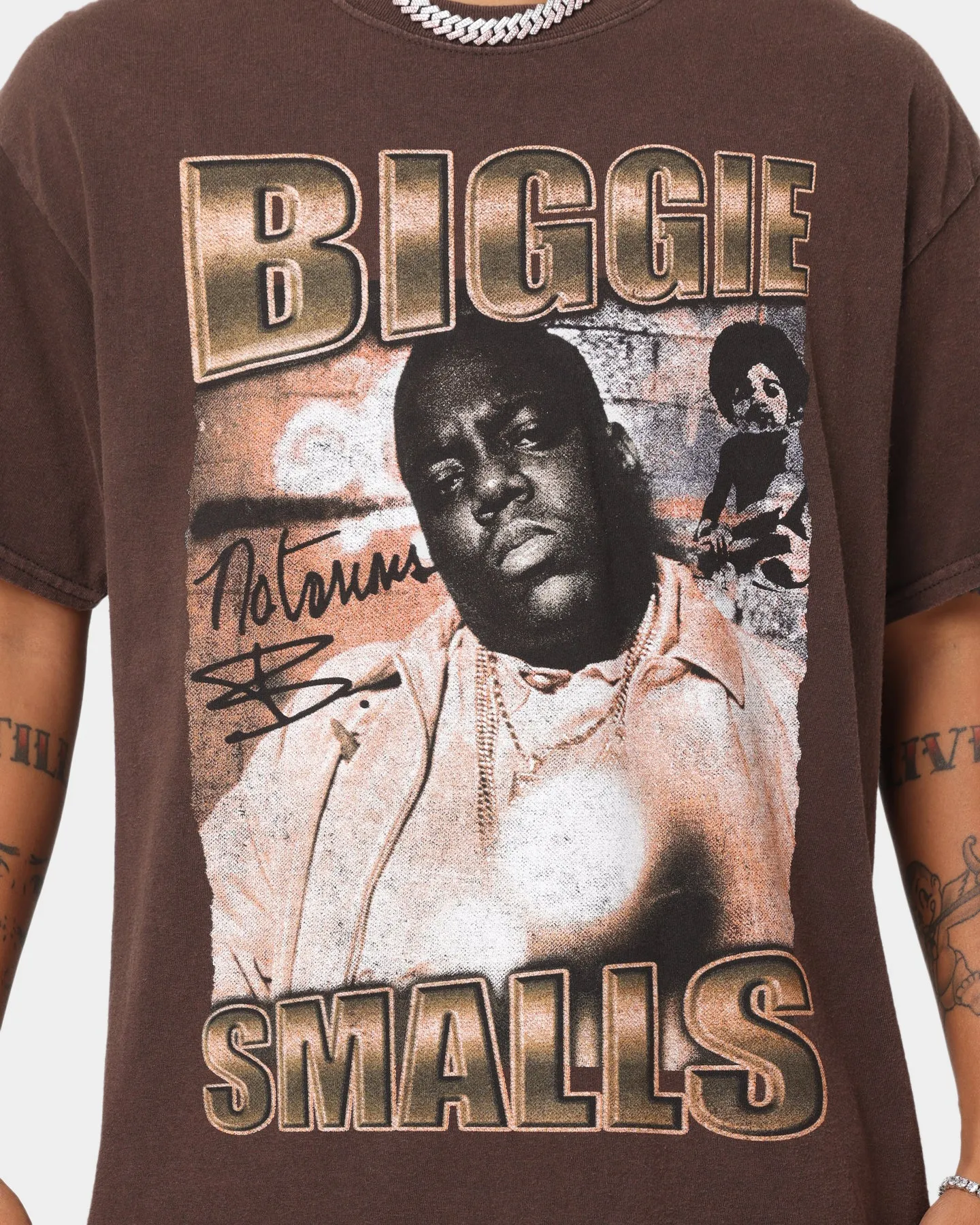 Notorious B.I.G Sepia Baby T-Shirt Washed Brown