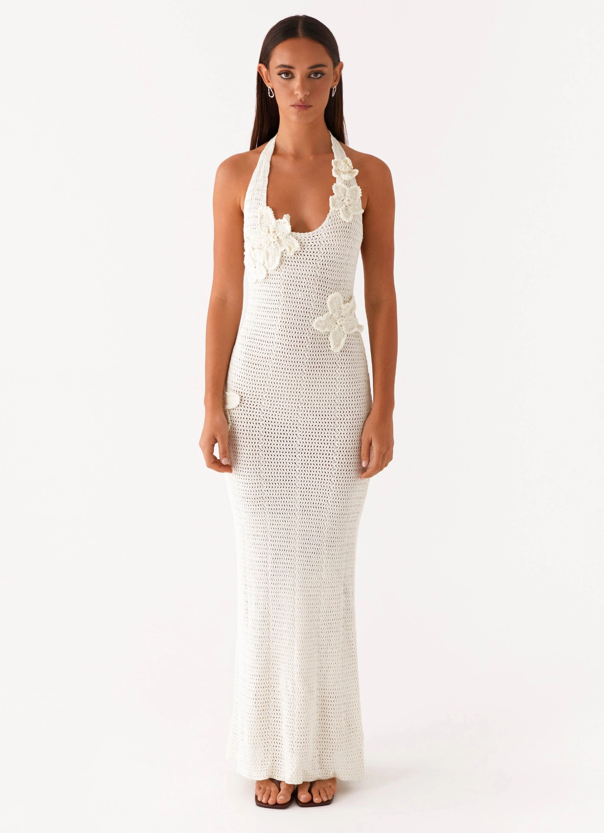 Novalee Flower Crochet Maxi Dress - Ivory Visual Balance