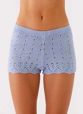 Comfy Motion FunctionalZipper Oakley Low Rise Mini Shorts - Blue
