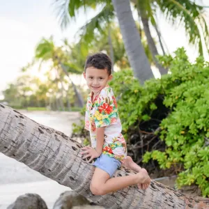 Ocean Life Pink Hawaiian Boy Shirt