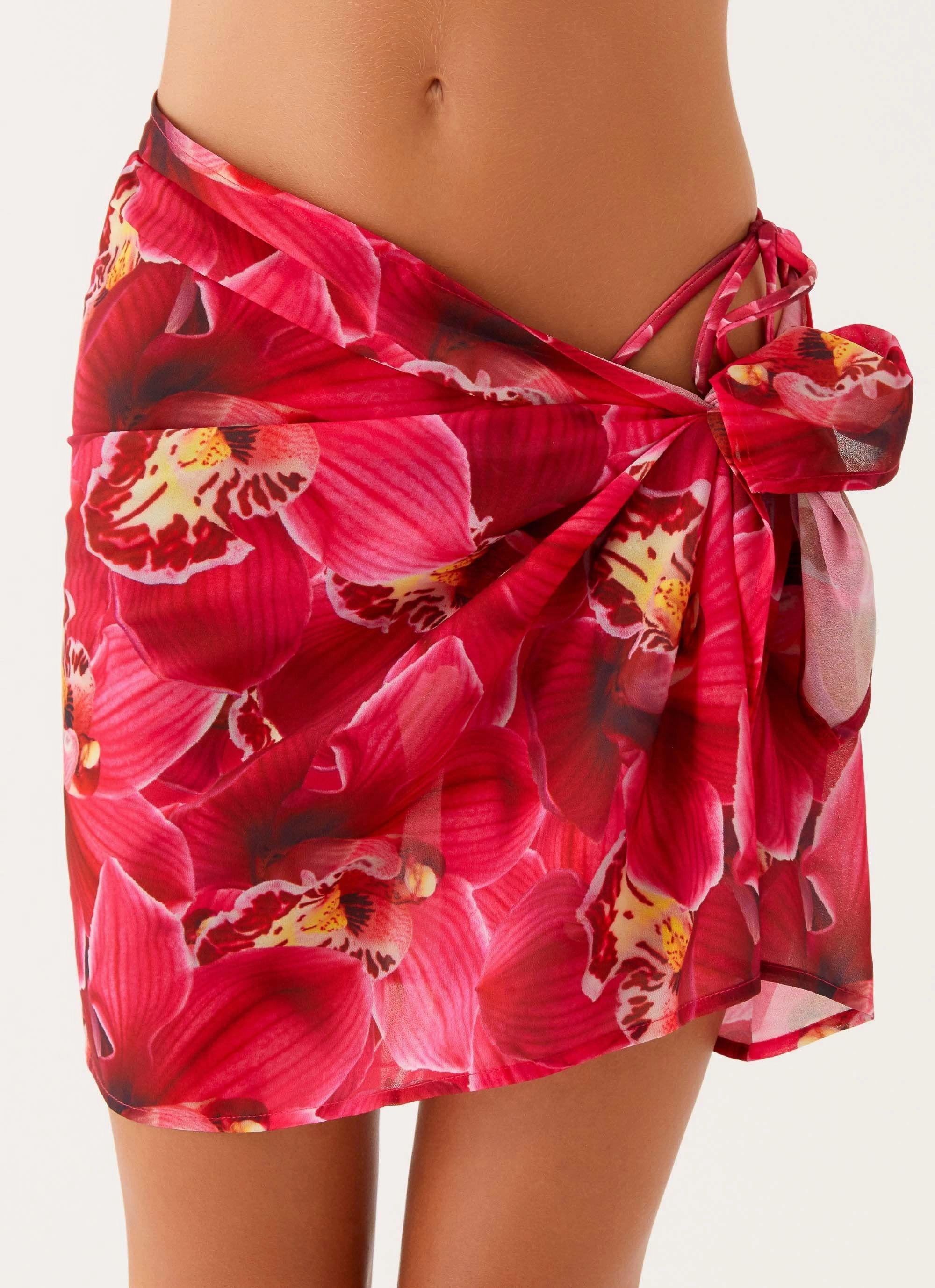 Odor Resistant Finish Lightweight-Feel Ocean Is Calling Mini Sarong - Orchid Pink