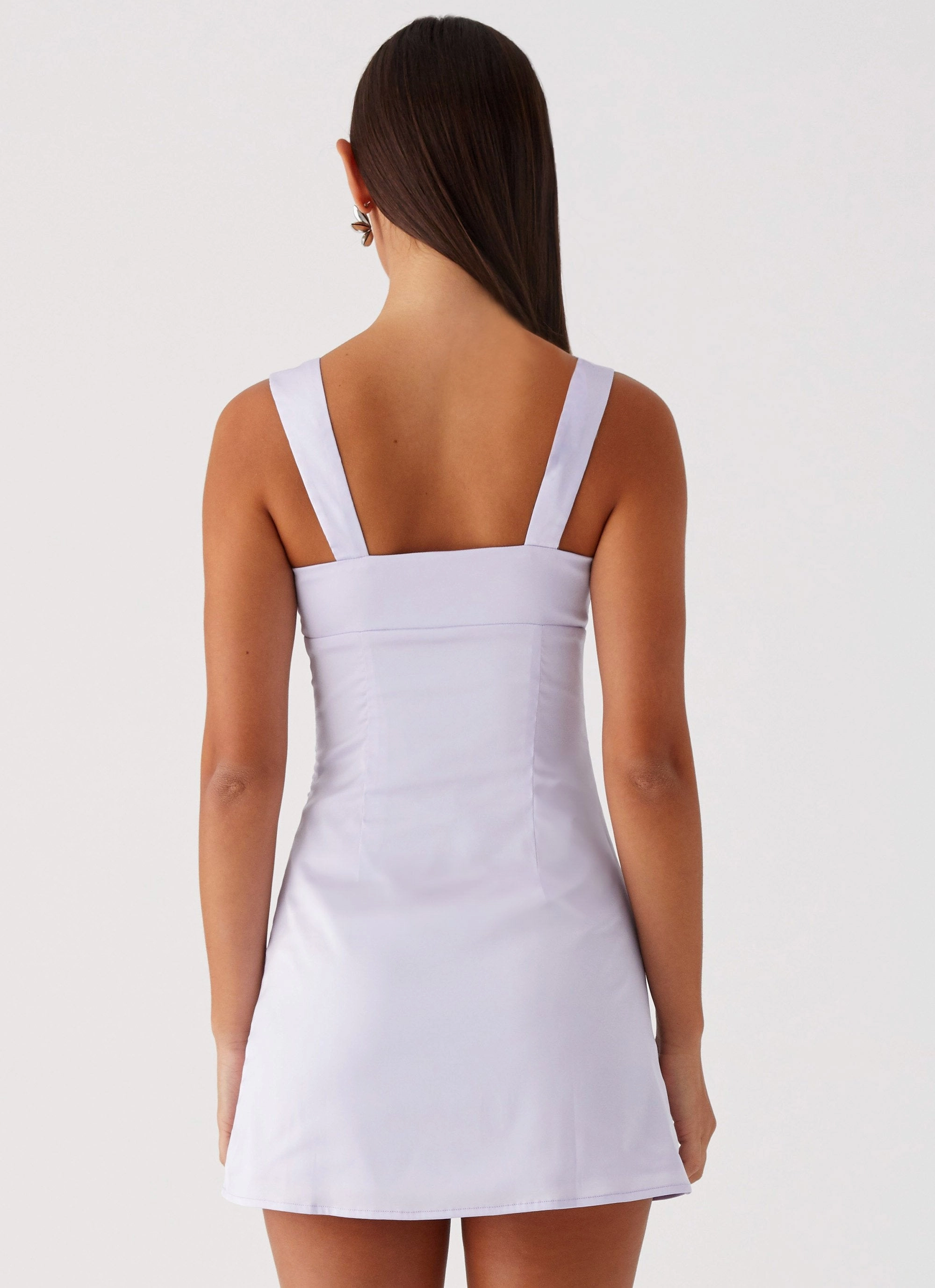 sweet moment Odette Satin Mini Dress - Lilac