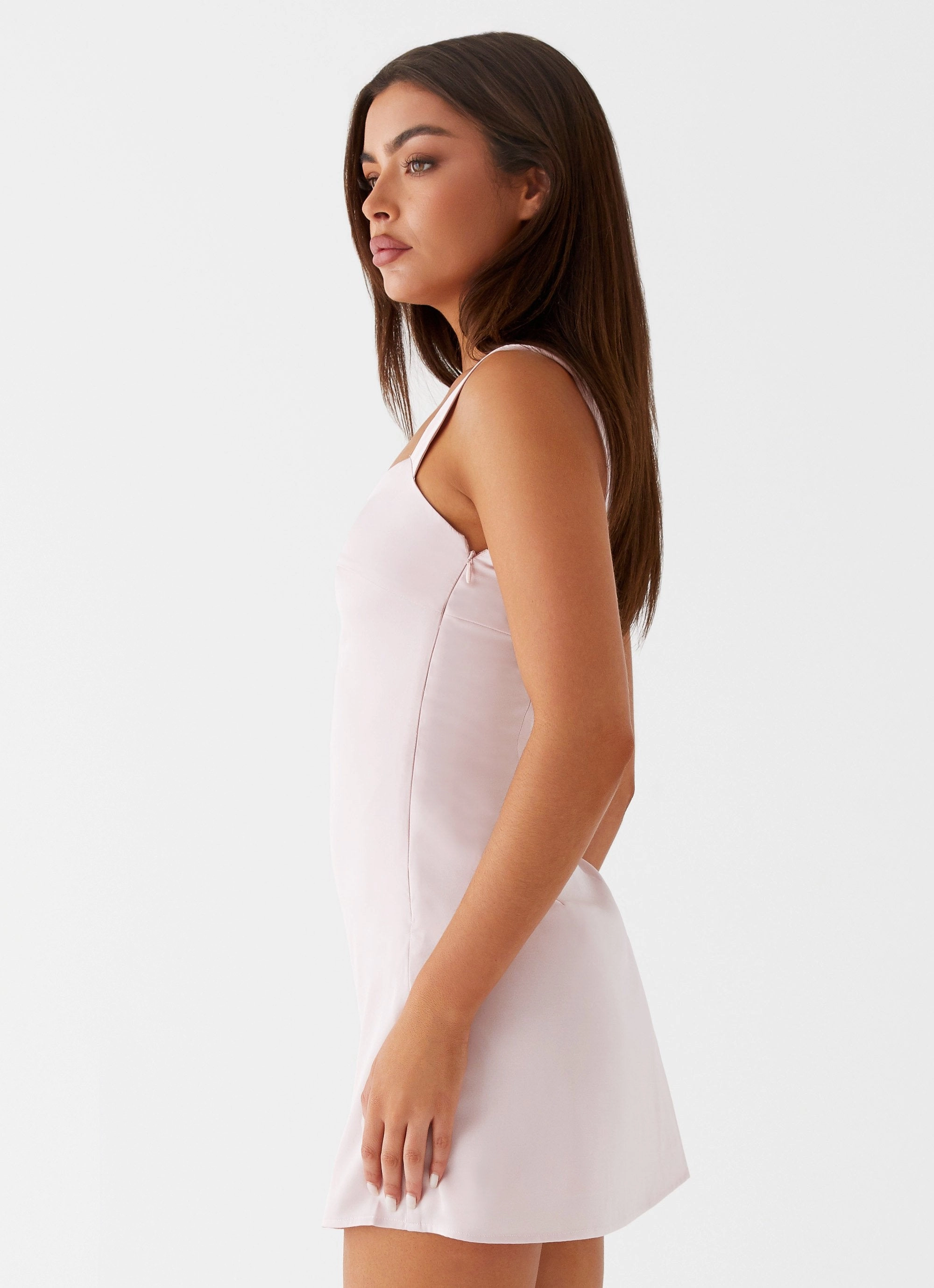 Cafe Vibe Odette Satin Mini Dress - Pink