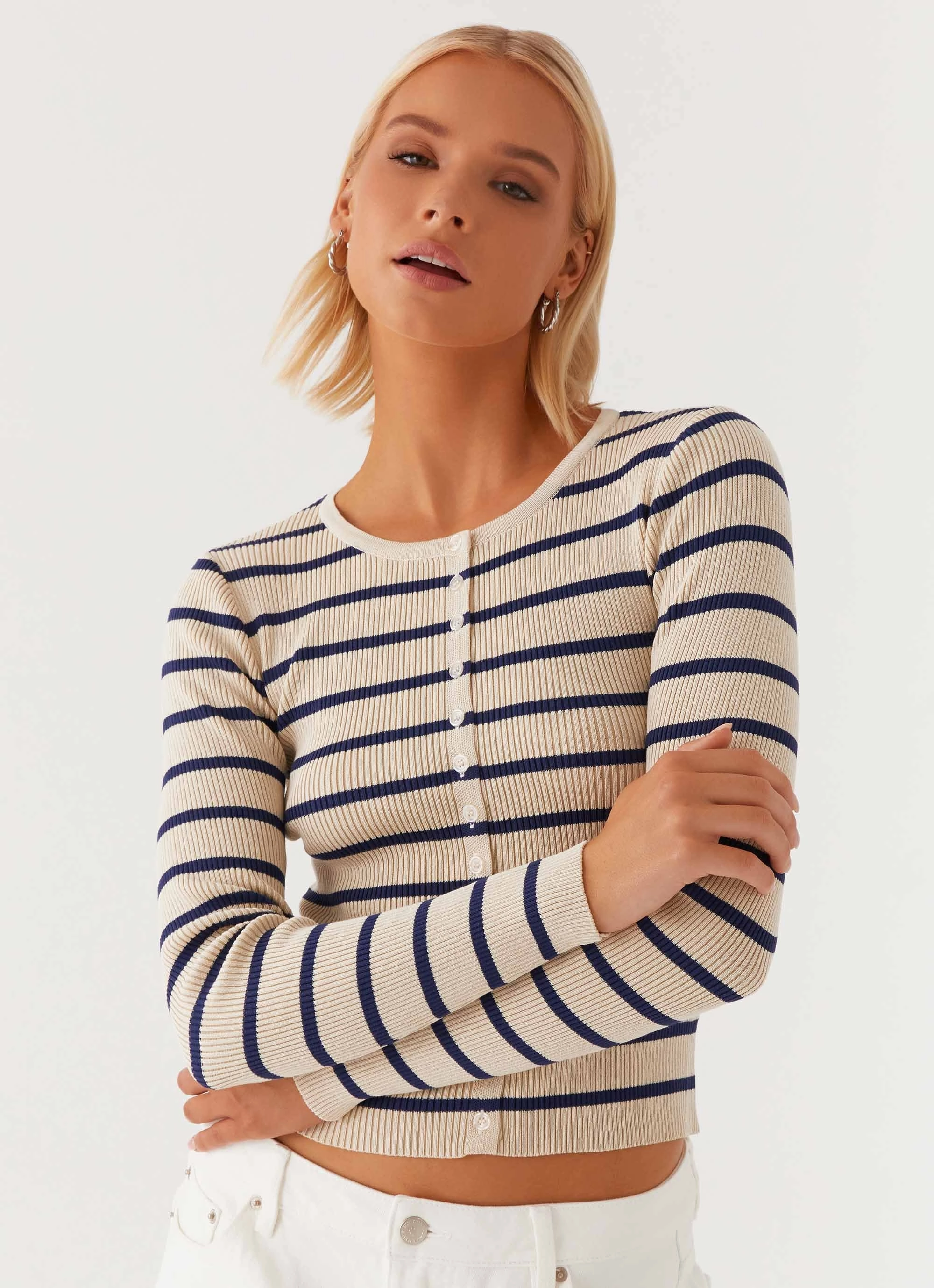Oversized Fit Marlie Knit Top - Multi Stripe