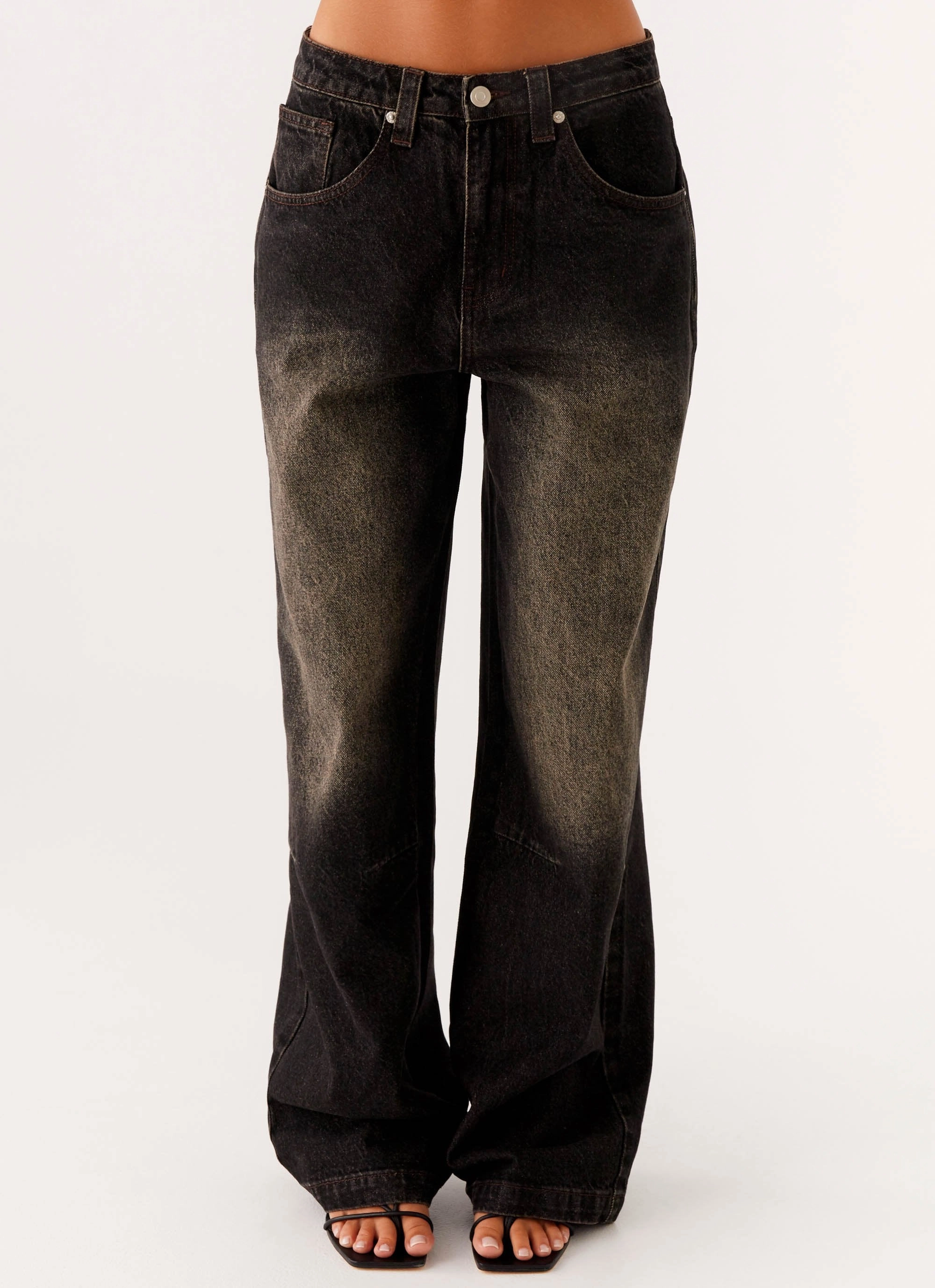 Pera Baggy Denim Jeans - Brown Wash Casual Look