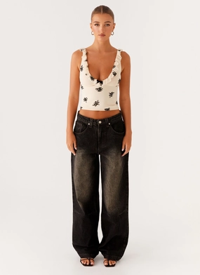 Core Utility Pera Baggy Denim Jeans - Brown Wash