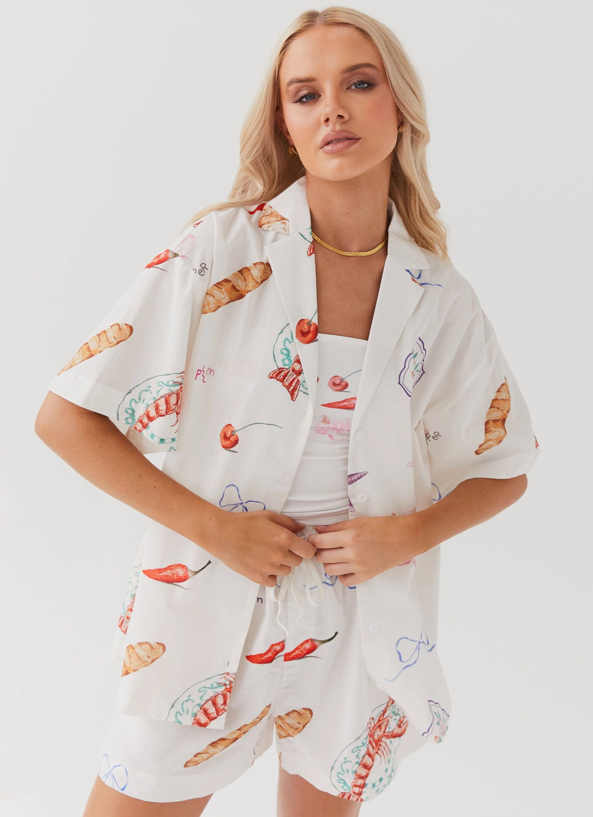 Double Layered Hem Sweet Relief Oversized Linen Shirt - Banchetto