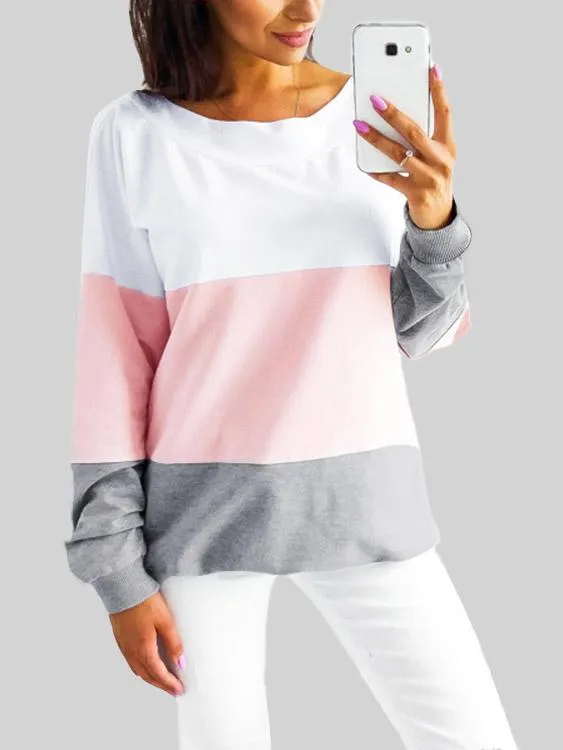 OEM ODM Crew Neck Stripe Lace-Up Long Sleeve T-Shirts