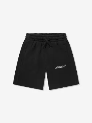Off-White Boys Bookish Bit Logo Sweat Shorts in Black