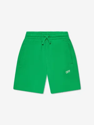 Off-White Boys Off Stamp Sweat Shorts in Green