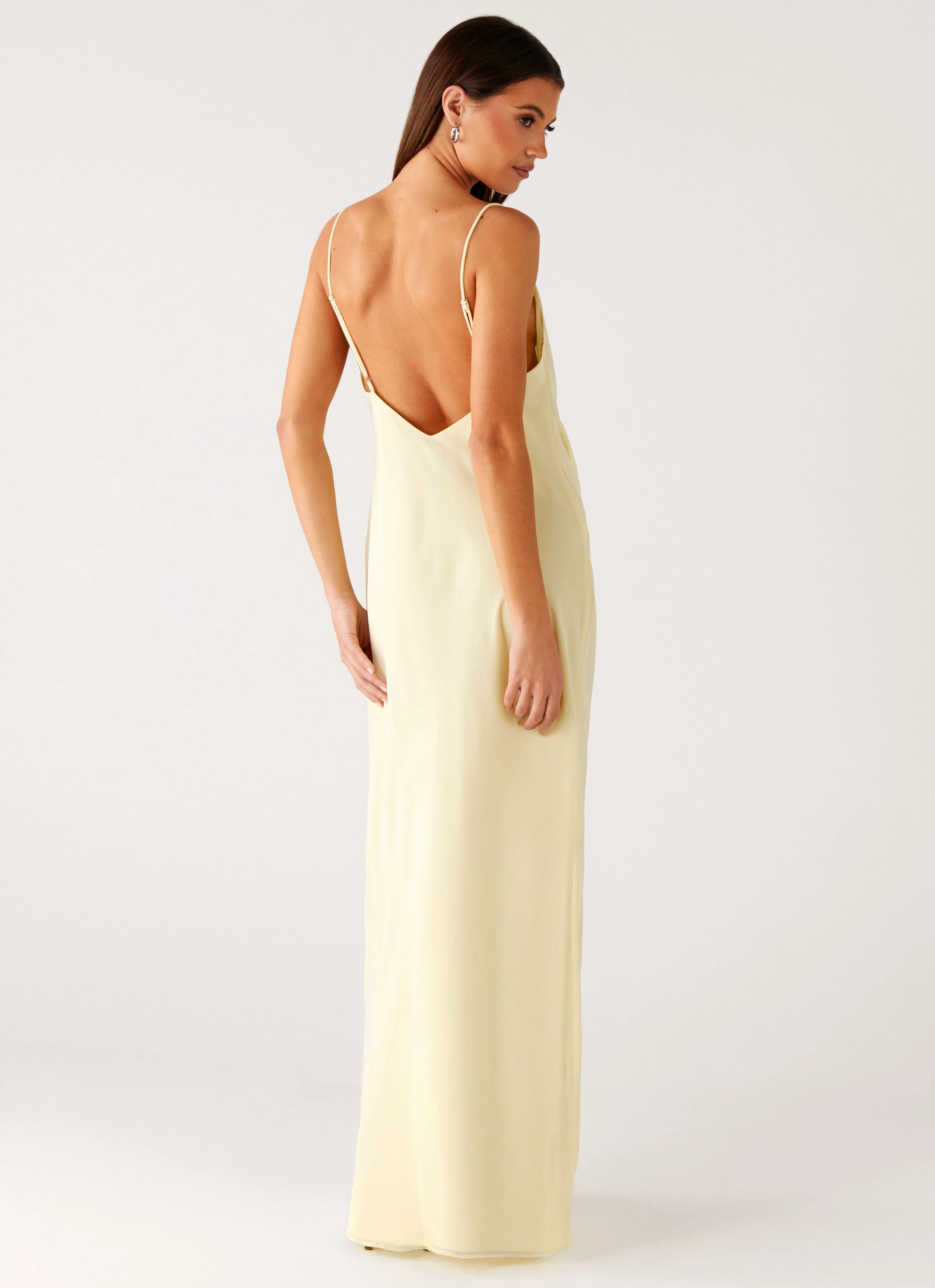Oliana Maxi Dress - Yellow Cool Drape