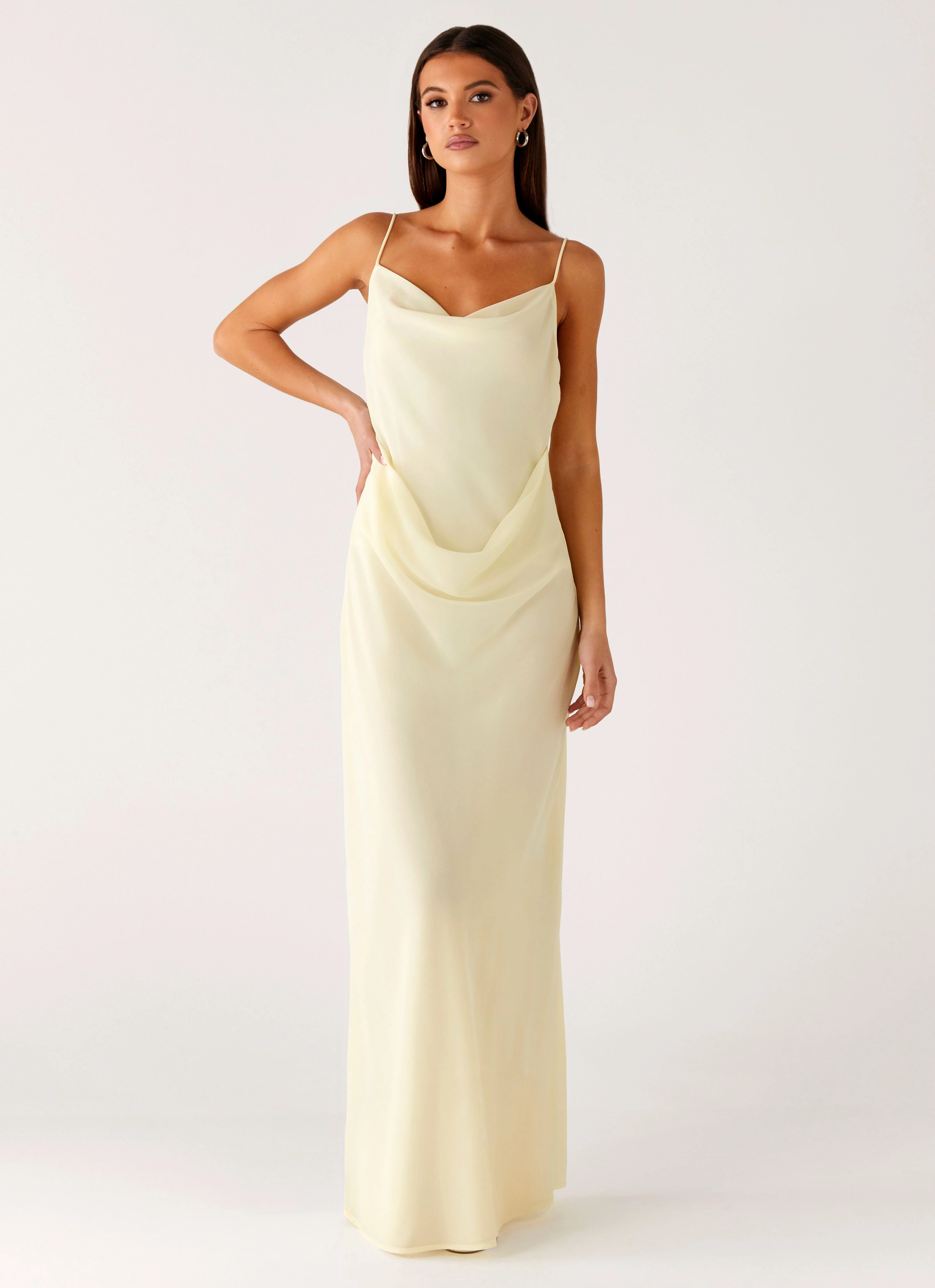 Oliana Maxi Dress - Yellow Layered Fabric
