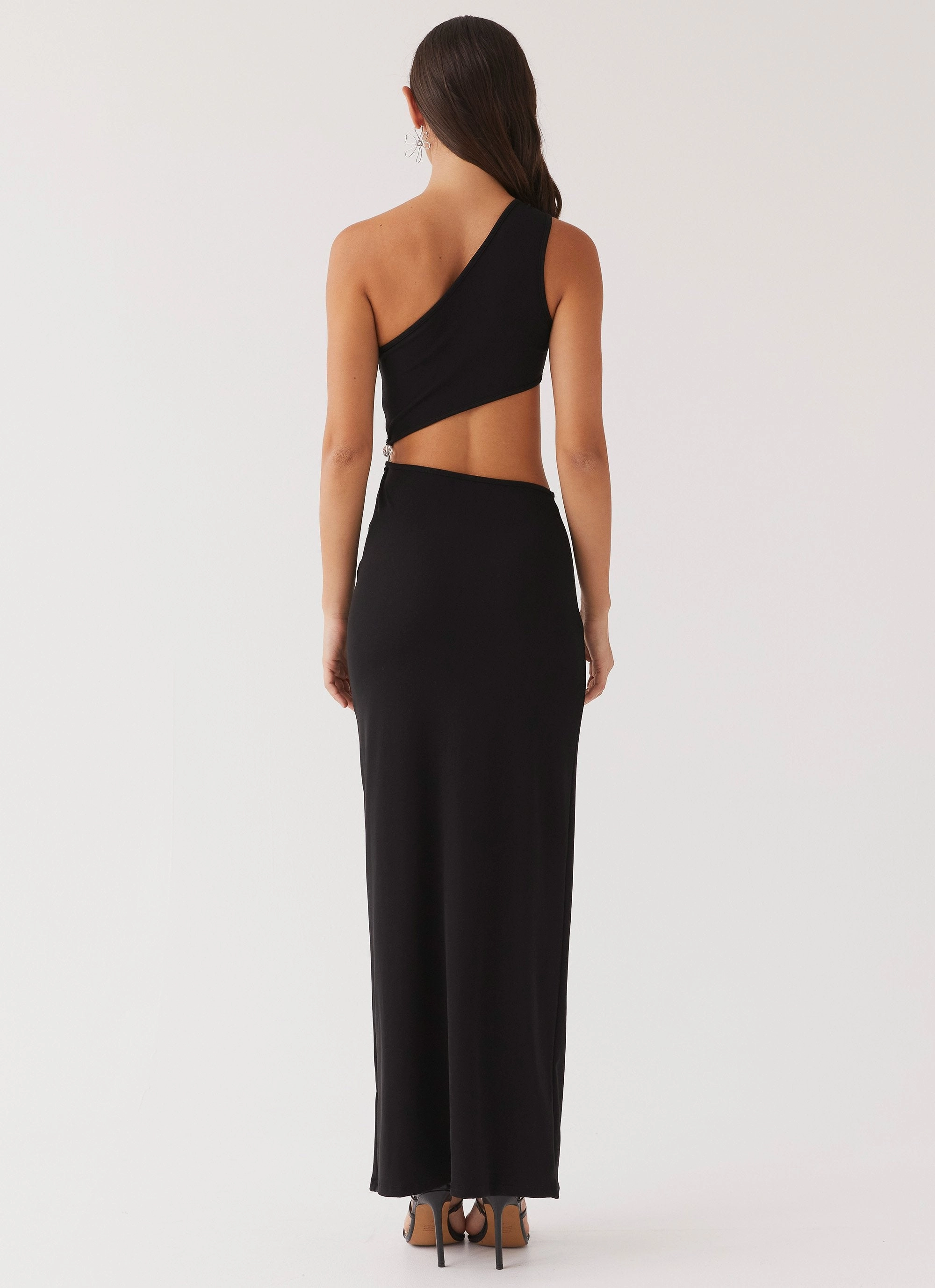 Wool-Blend Silk Air On The Moon Maxi Dress - Black