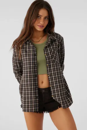 O'Neill LOGAN FLANNEL RELAXED FIT SHIRT - CHOCOLATE