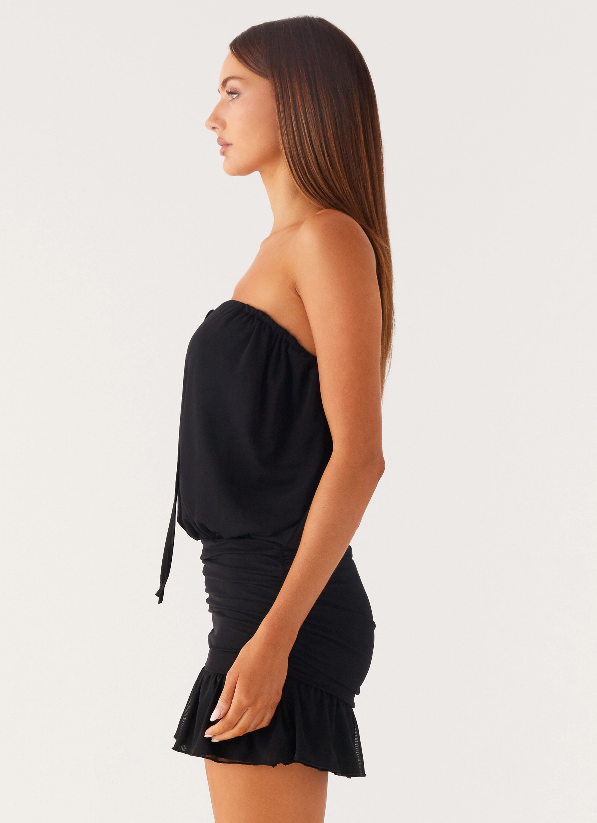Only A Dream Strapless Mini Dress - Black Trendy Comfort Monochrome Mood
