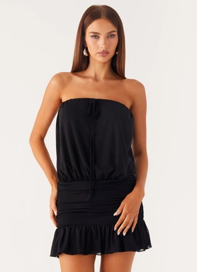 sweet moment Flattering Shape Design Only A Dream Strapless Mini Dress - Black