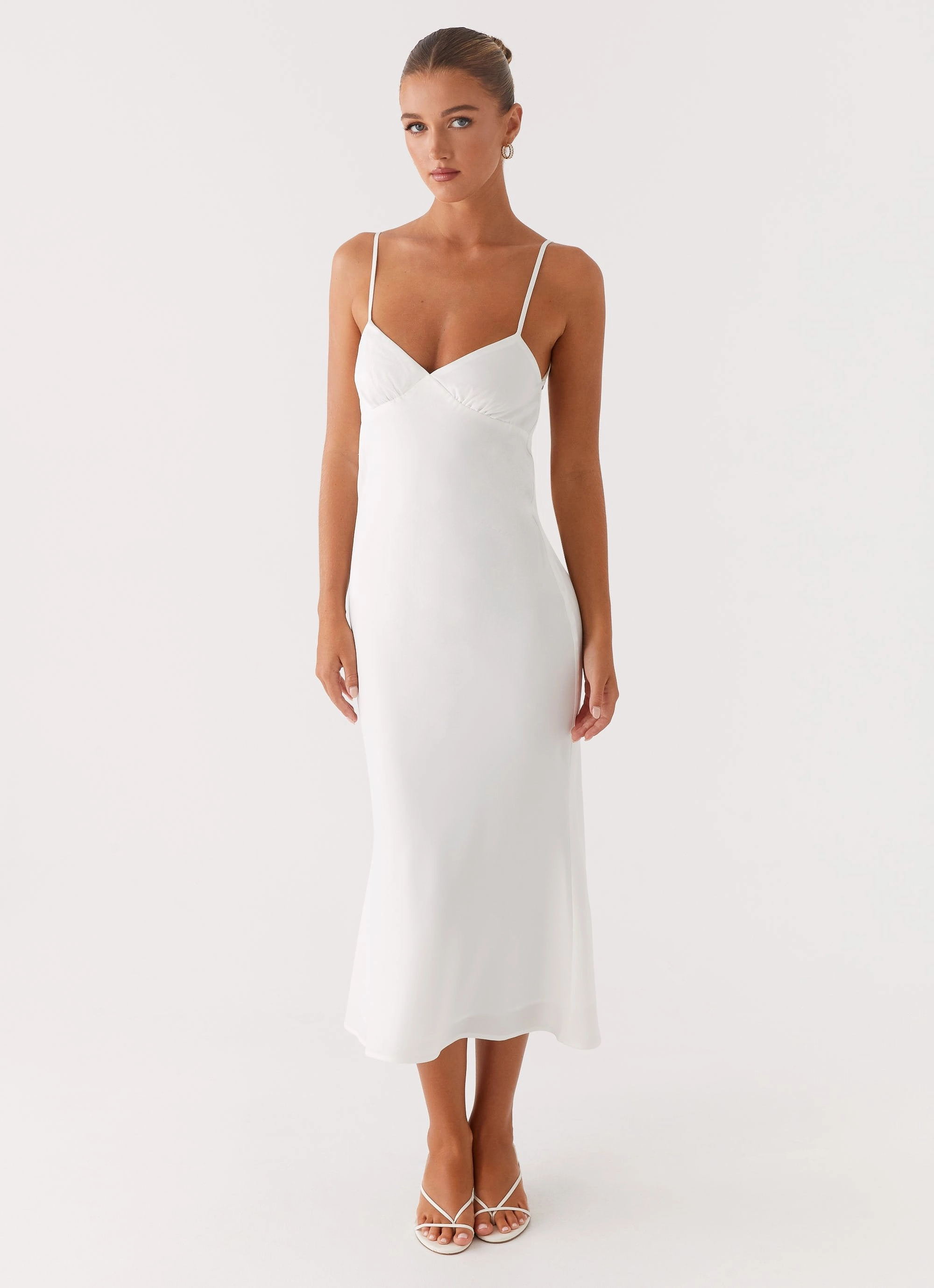 Bentley Midi Dress - White Light material